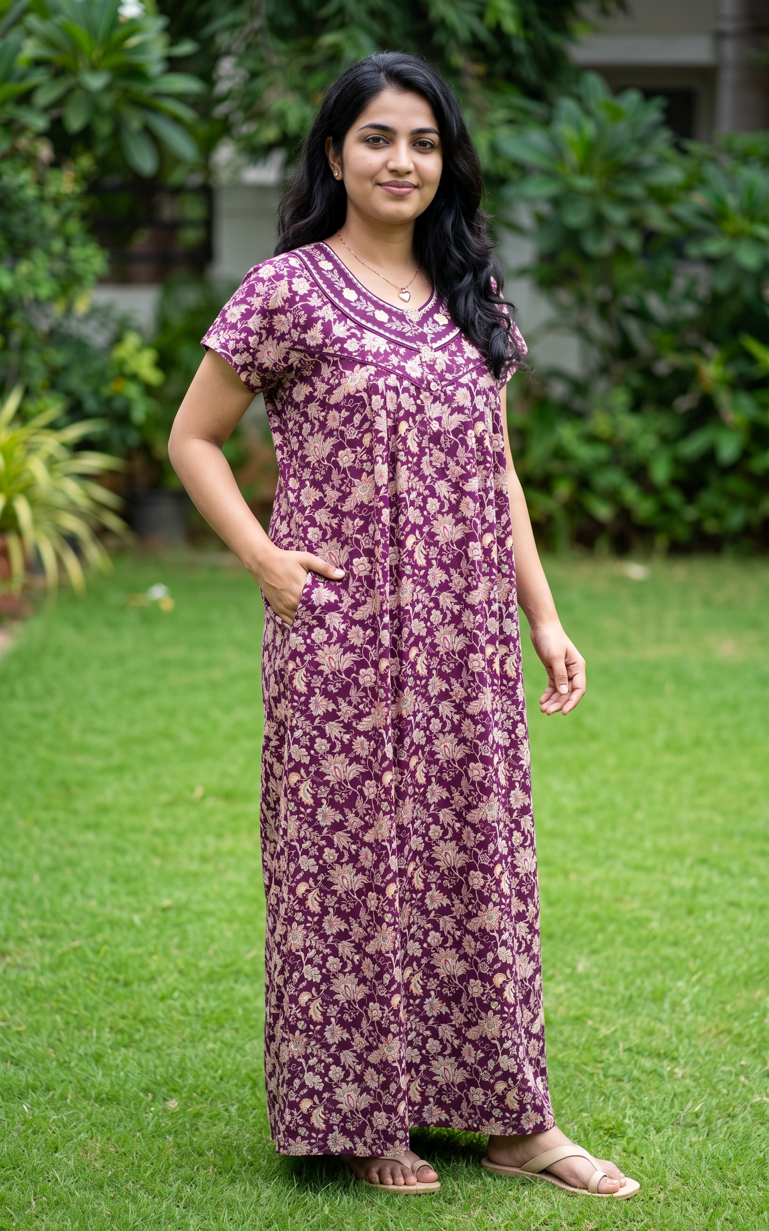 Cotton Straight Fit Nighty-164SS10C