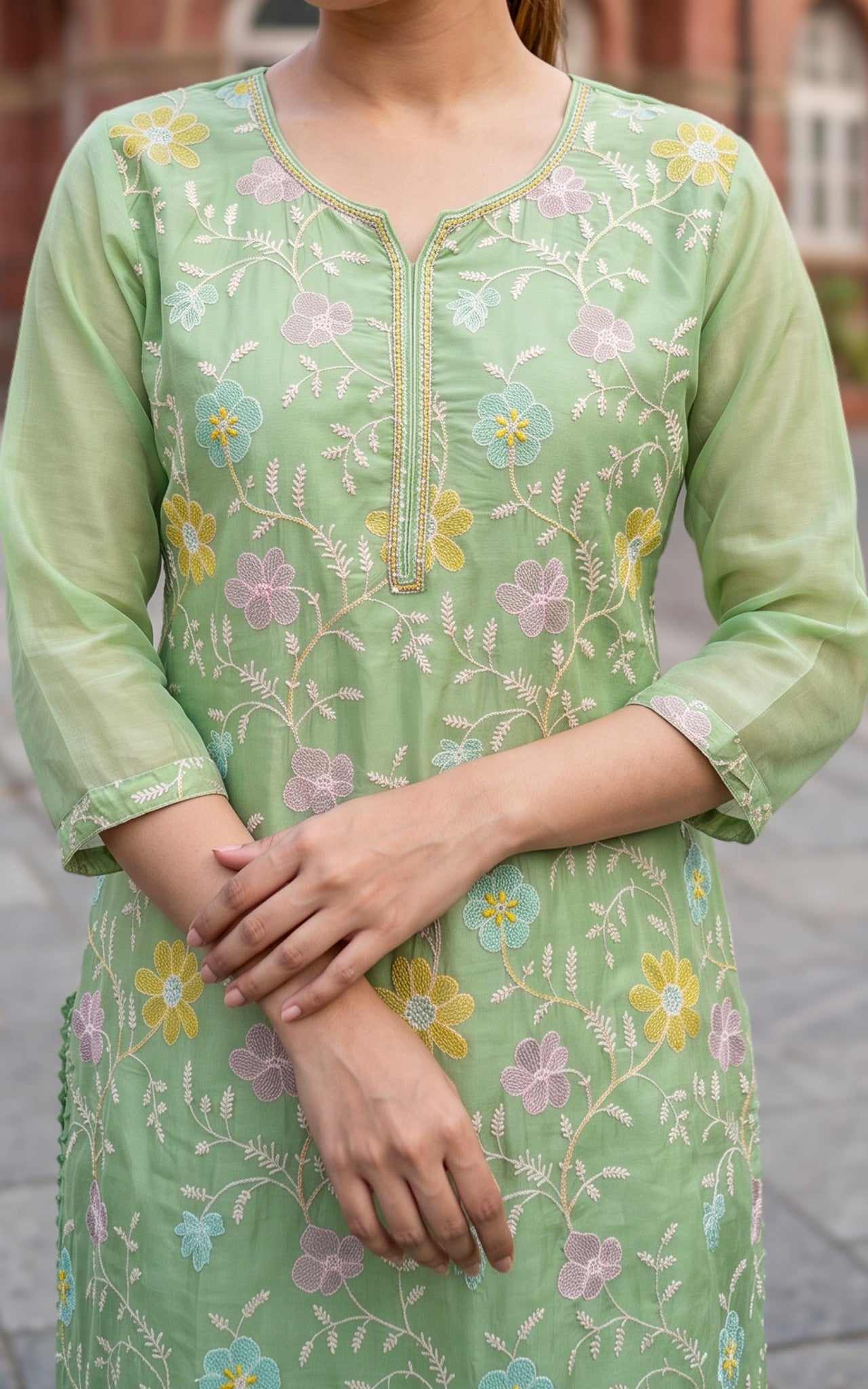 Laara Pista Green (Kurti+Pant+Dupatta)