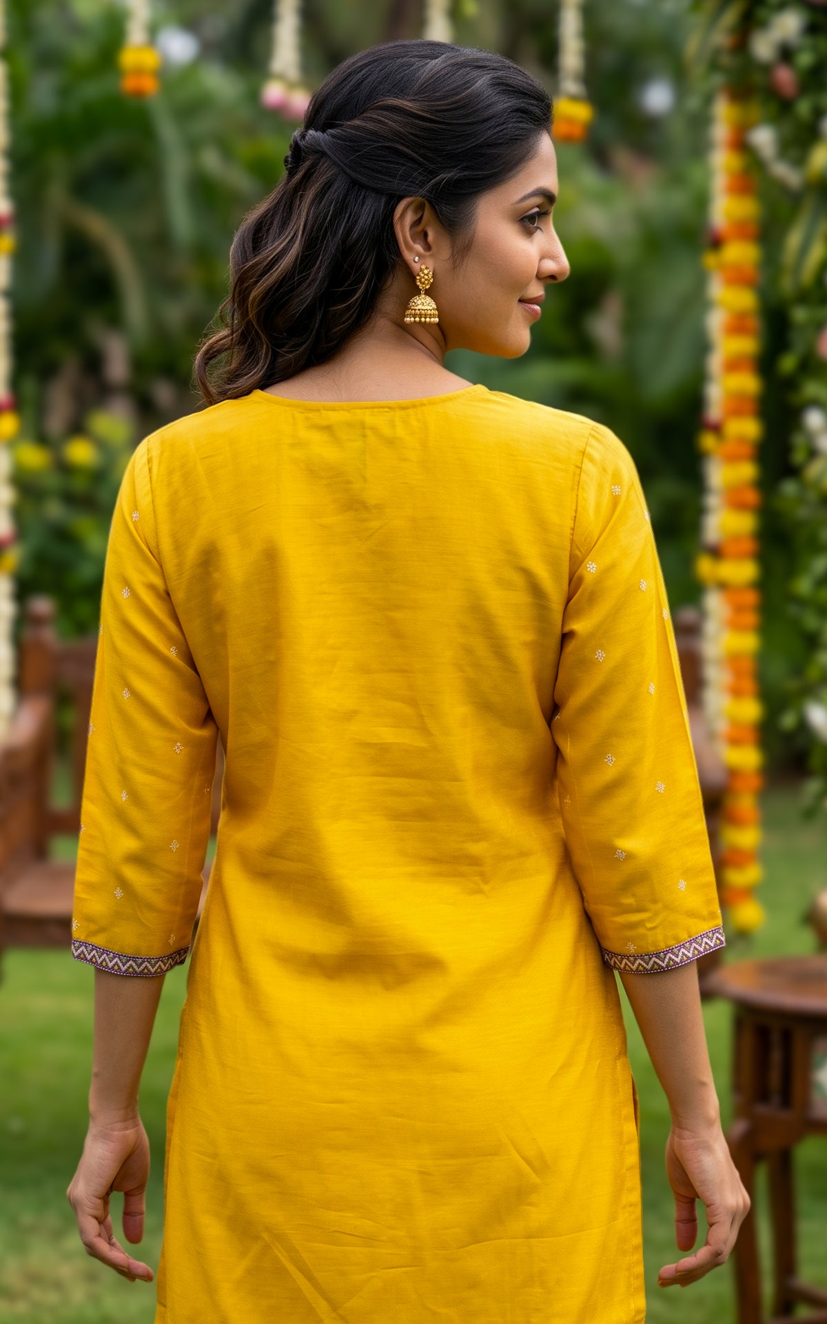 Nathira Mustard (Kurti+Pant+Dupatta)