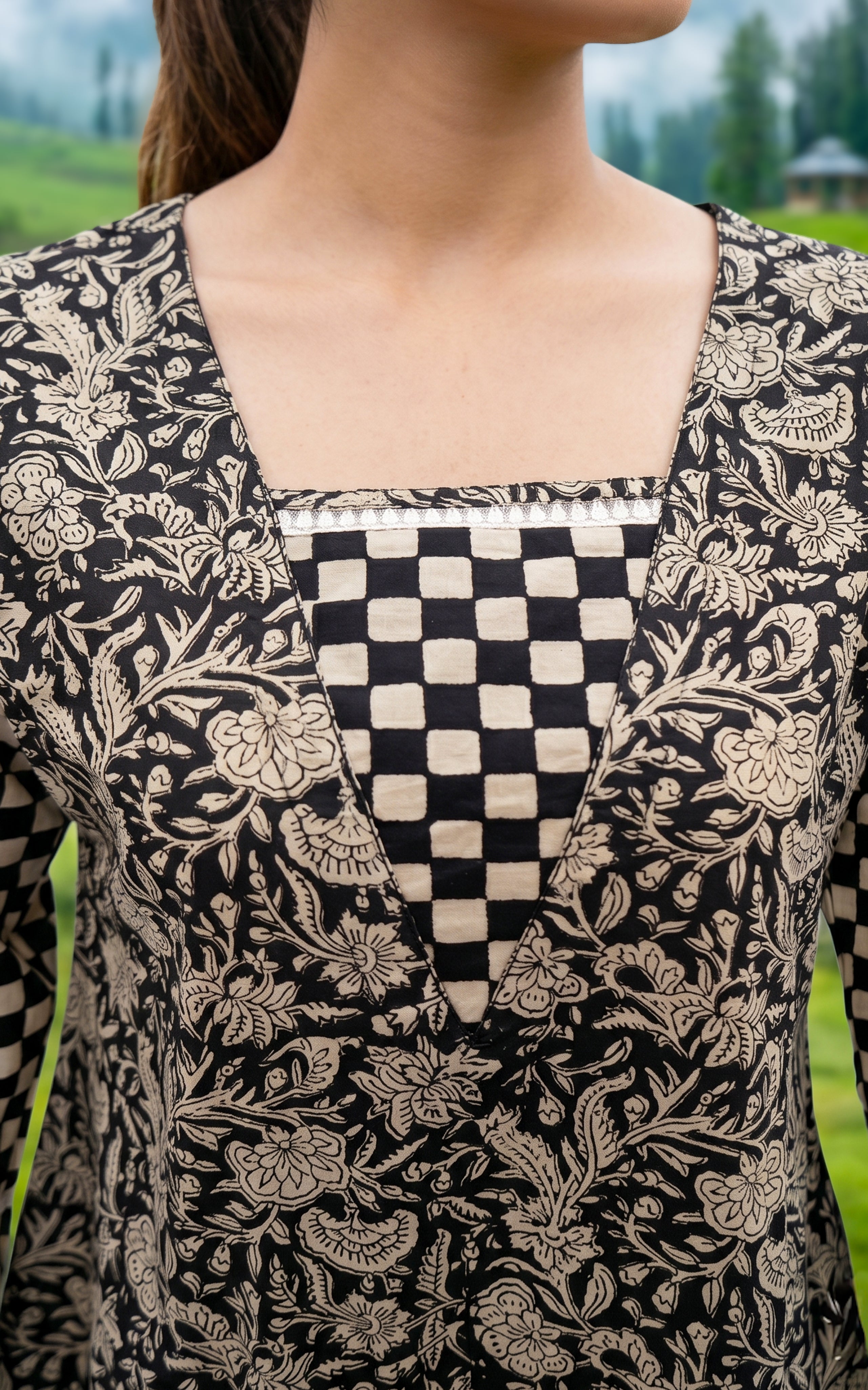 Casual Black Cotton Kurti For Women