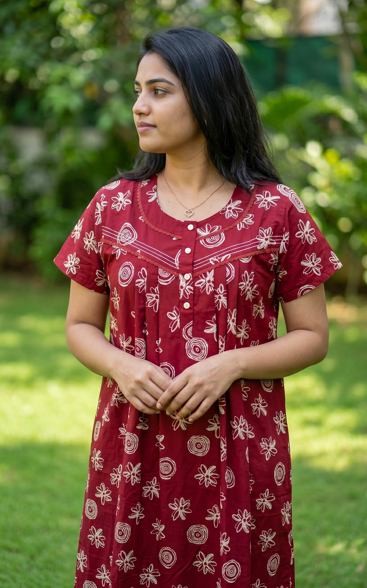 Cotton Straight Fit Nighty-162SS15