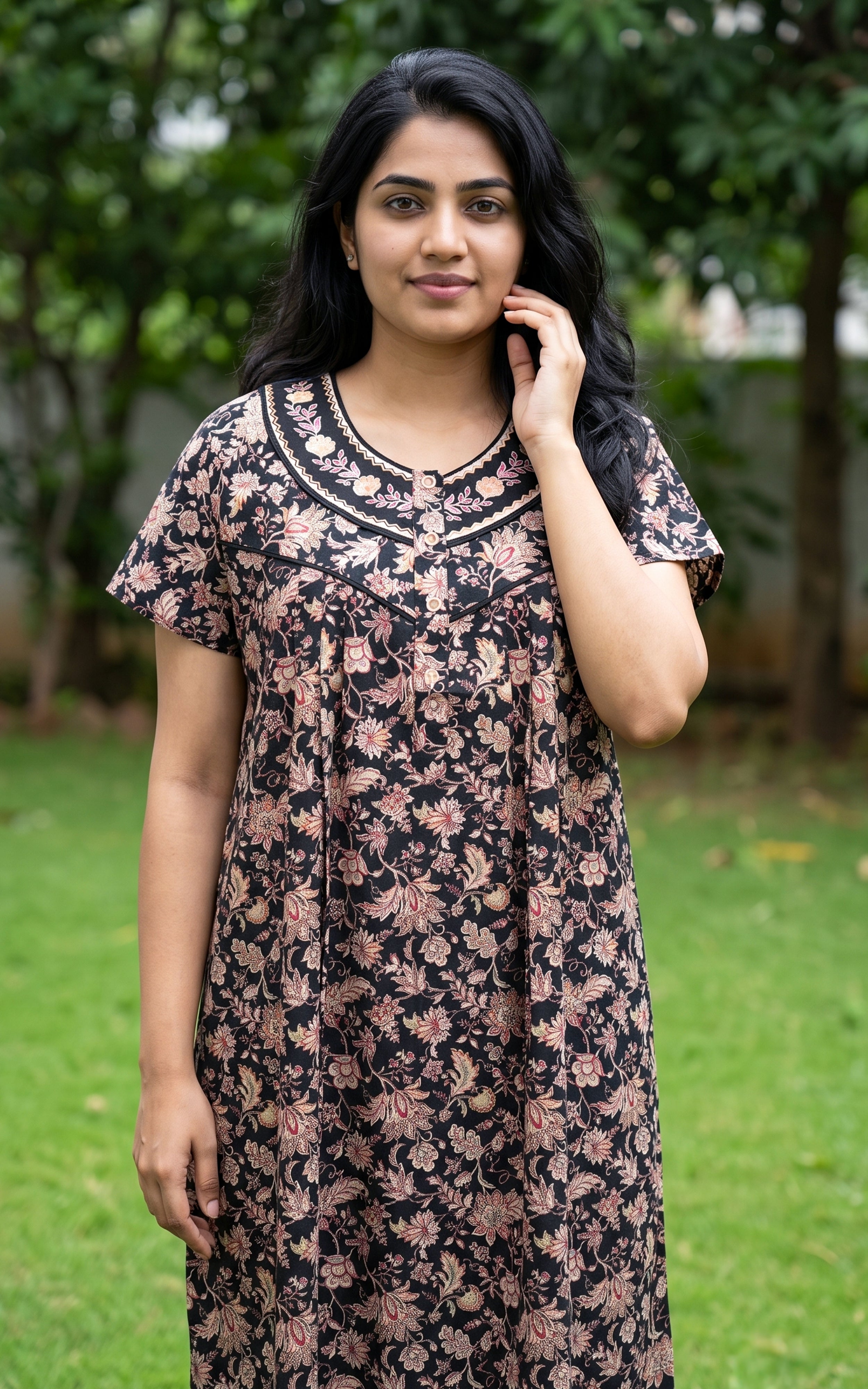 Cotton Straight Fit Nighty-164SS10B