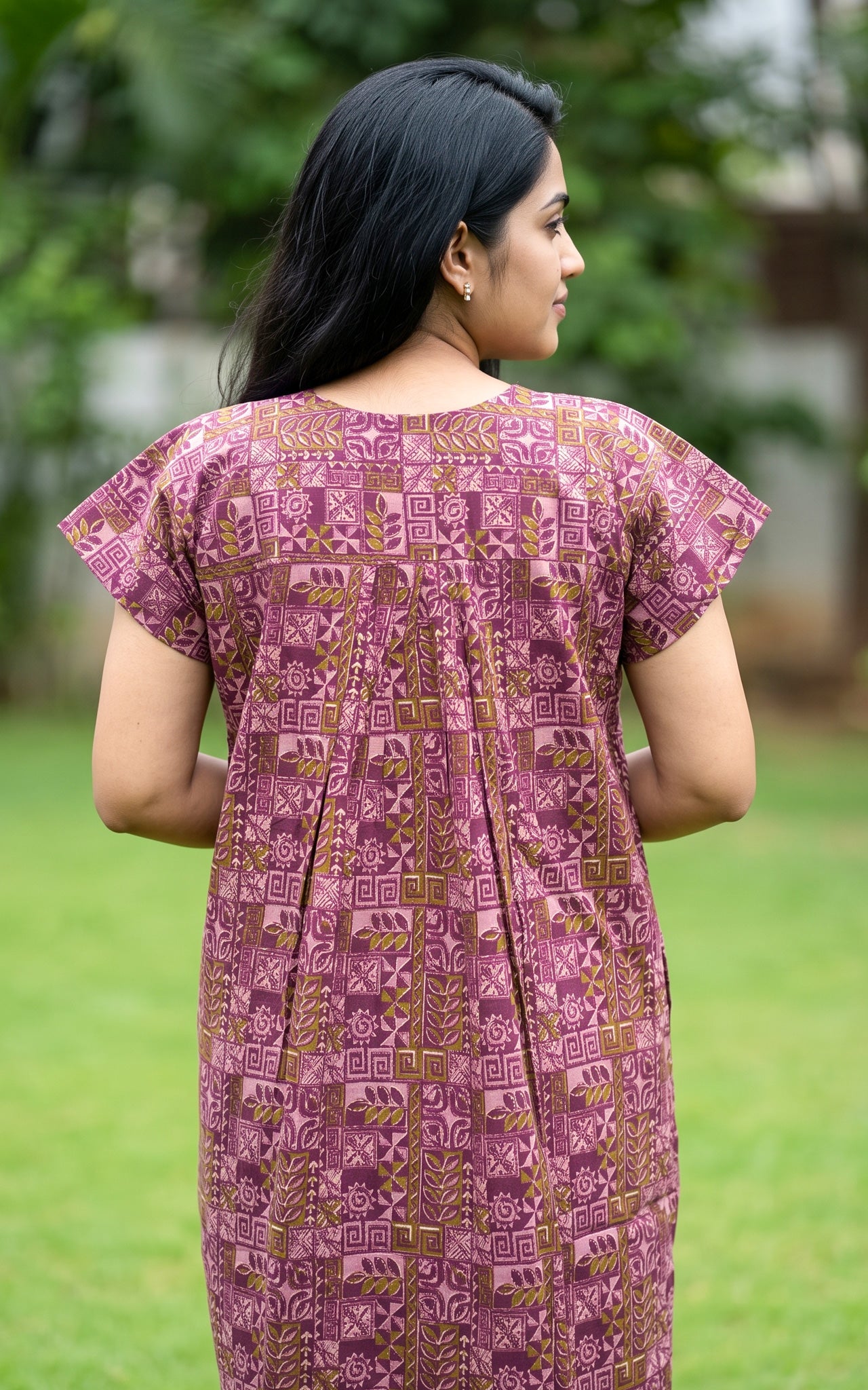 Cotton Straight Fit Nighty-163SS3A