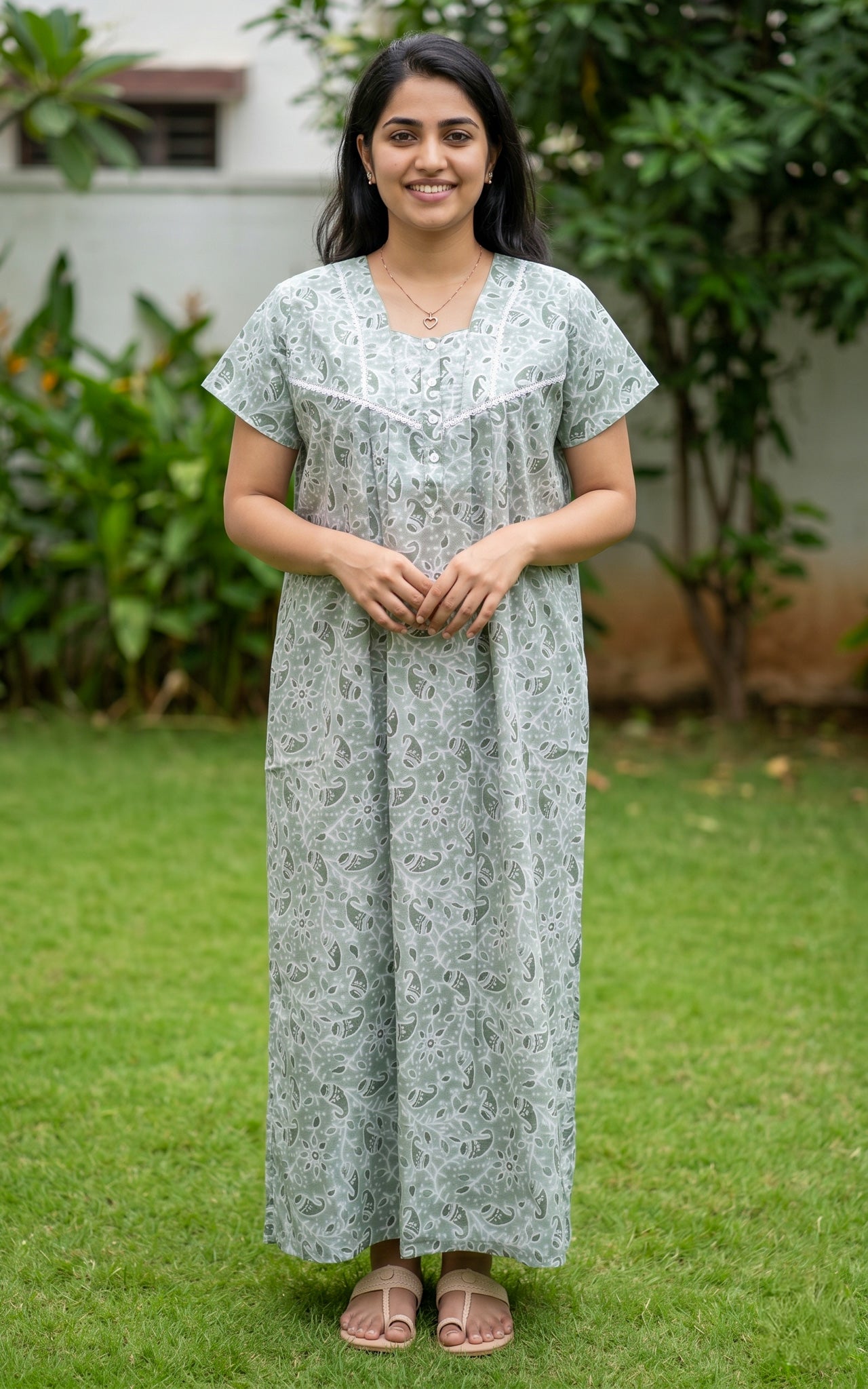 Cotton Straight Fit Nighty-162SS1A