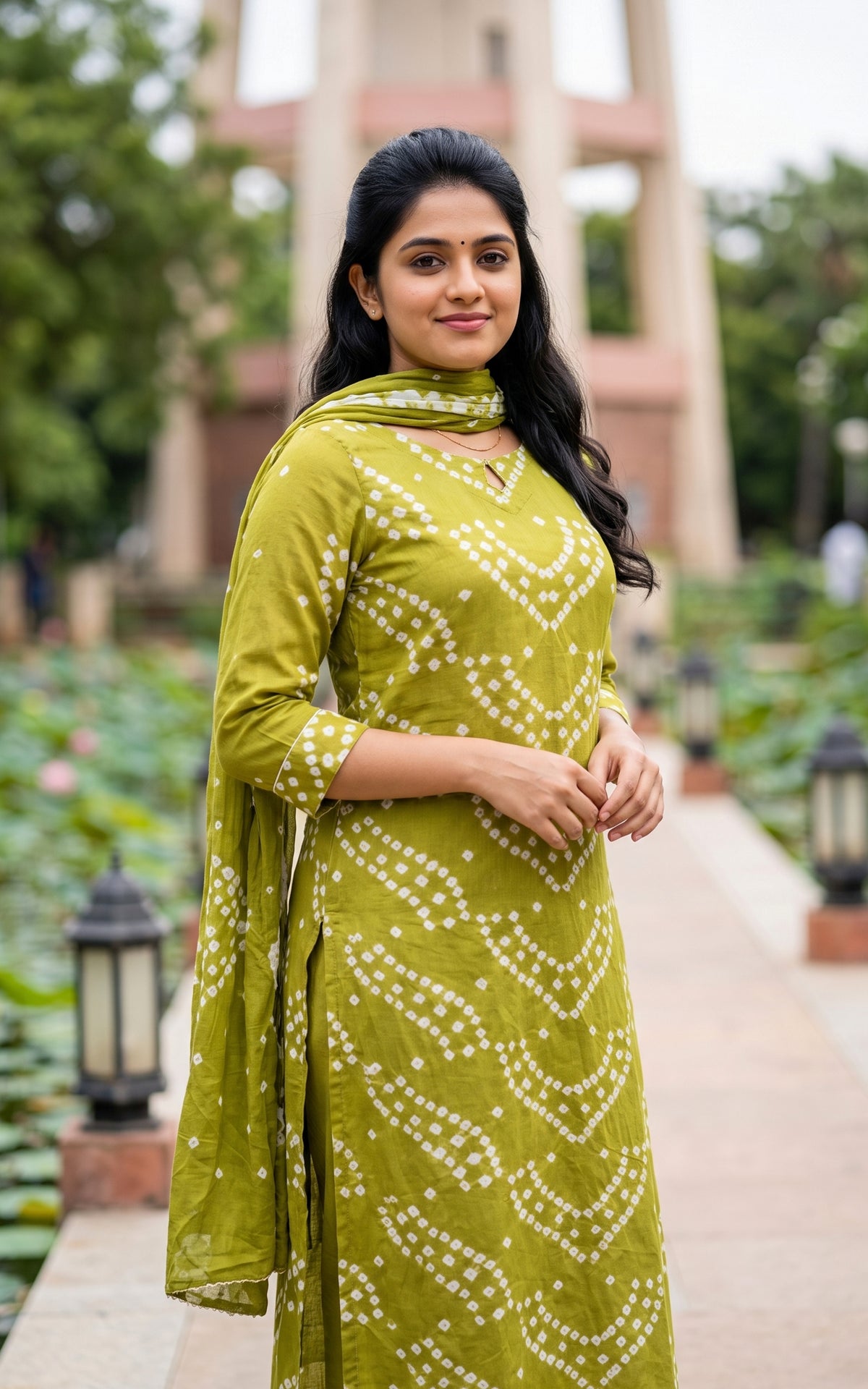Rithushka Pista Green A (Kurti+Pant+Dupatta)