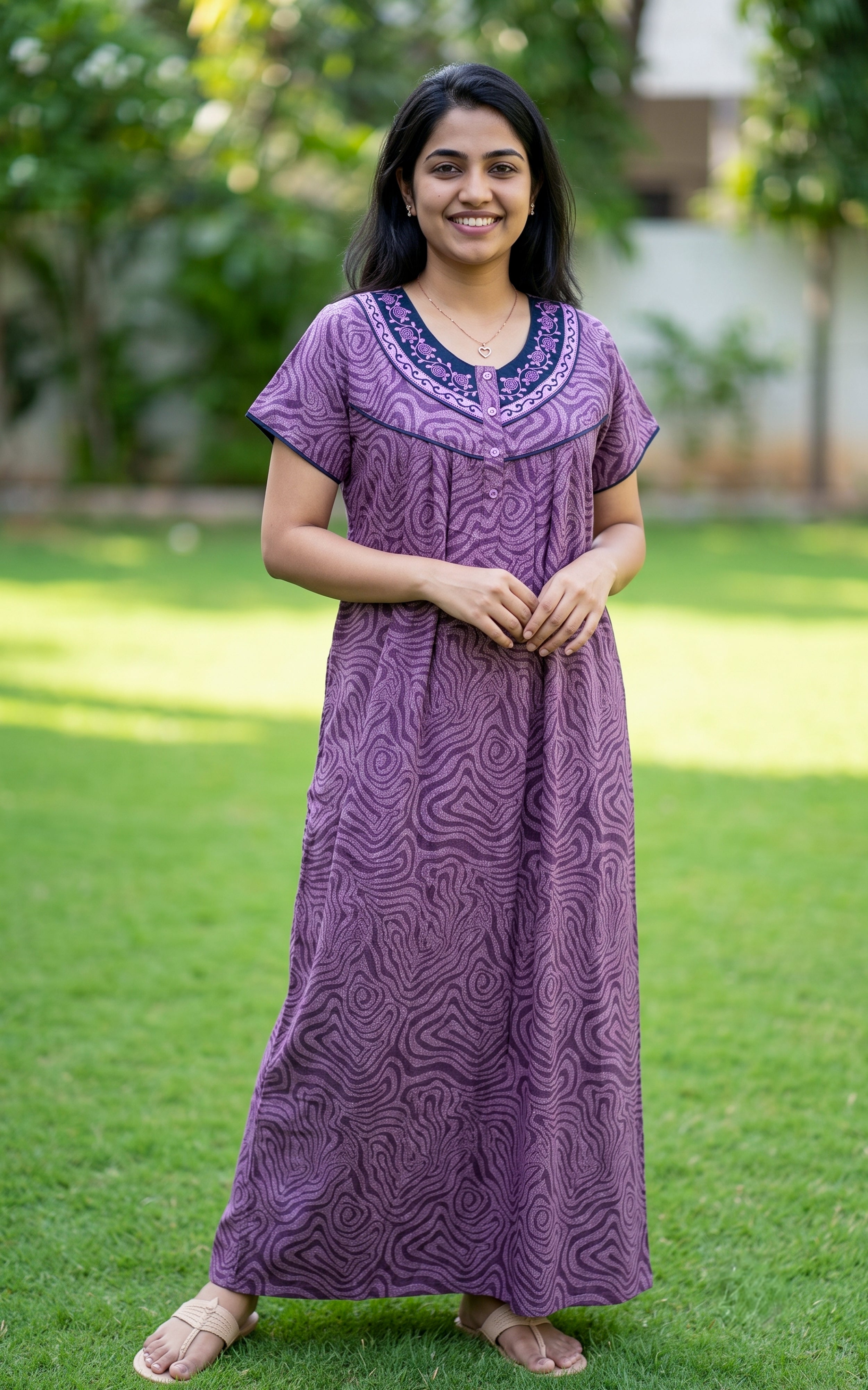 Rayon Straight Fit Nighty-164SS7