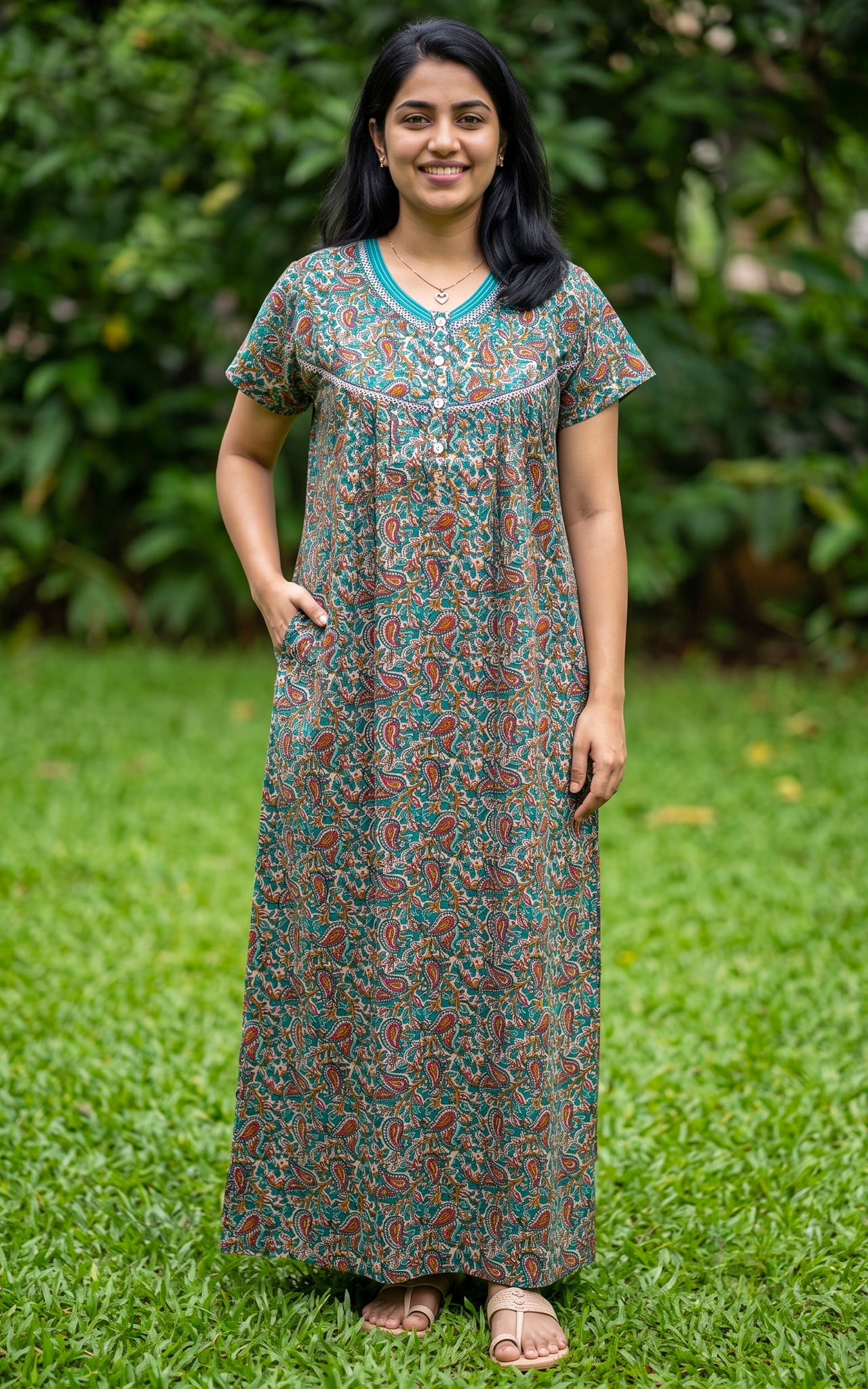 Cotton Straight Fit Nighty-163SS1A