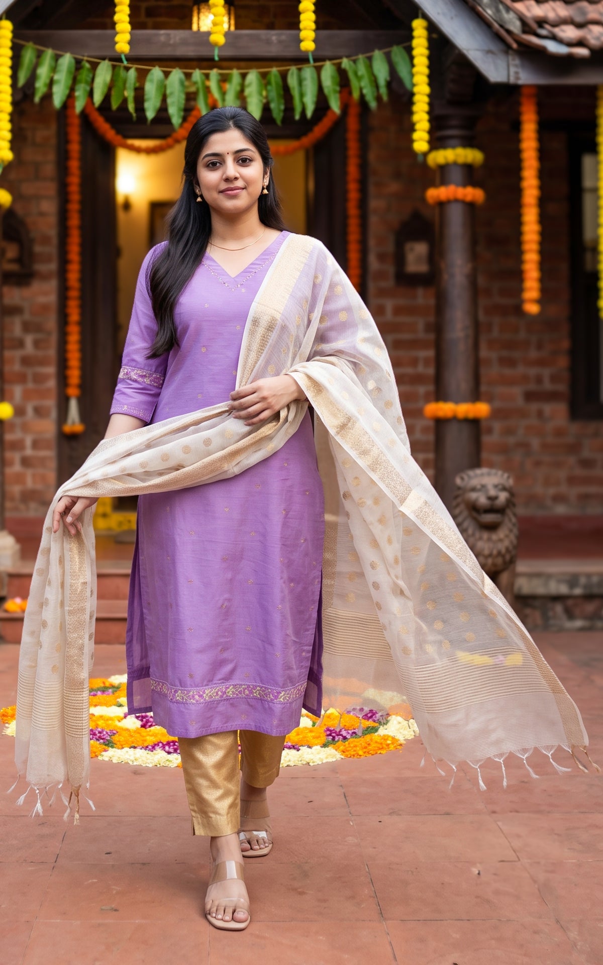 Yazhmika Lavender (Kurti+Dupatta)
