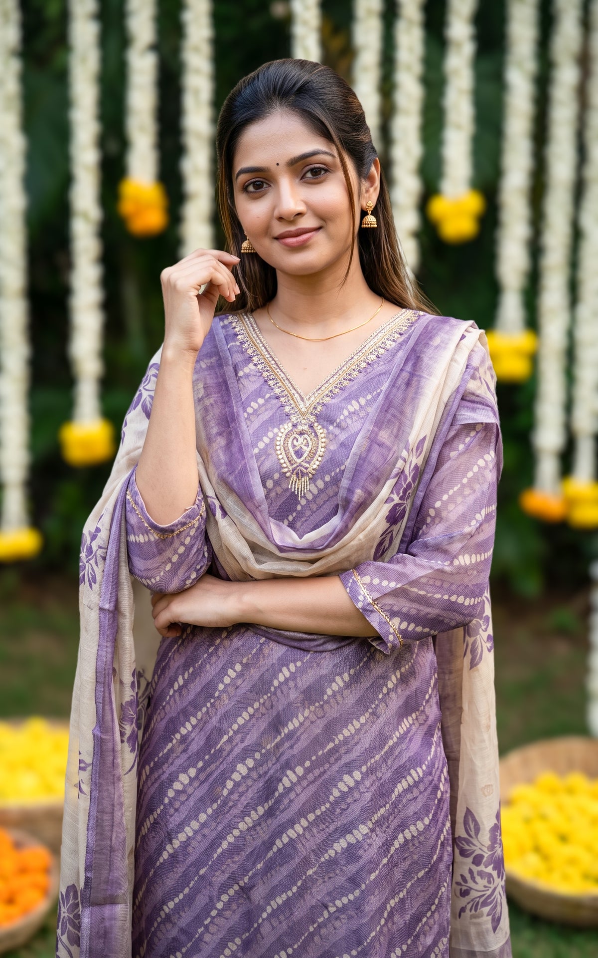 Aarunya Lavender (Kurti+Pant+Dupatta)