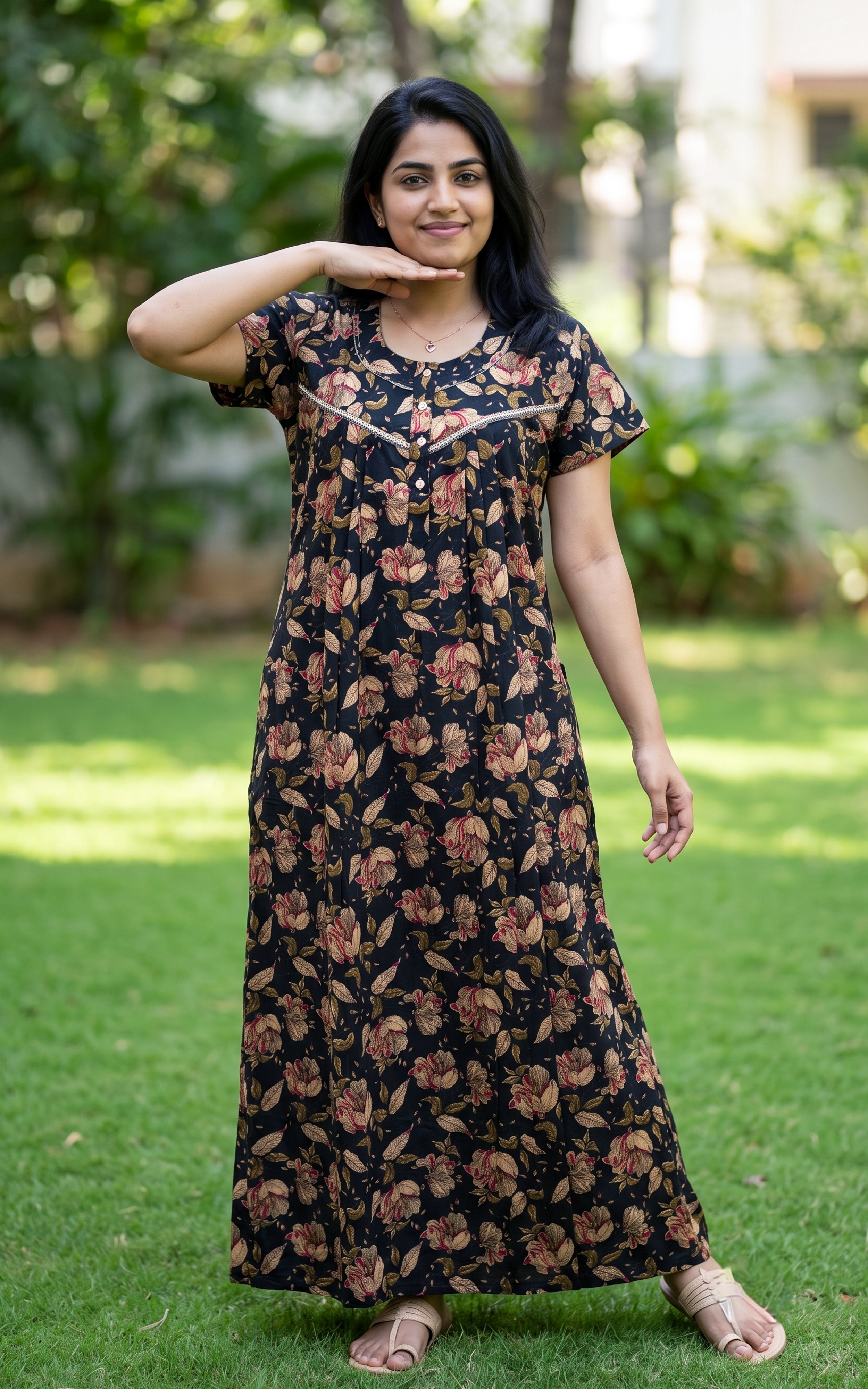Cotton Straight Fit Nighty-164SS2B