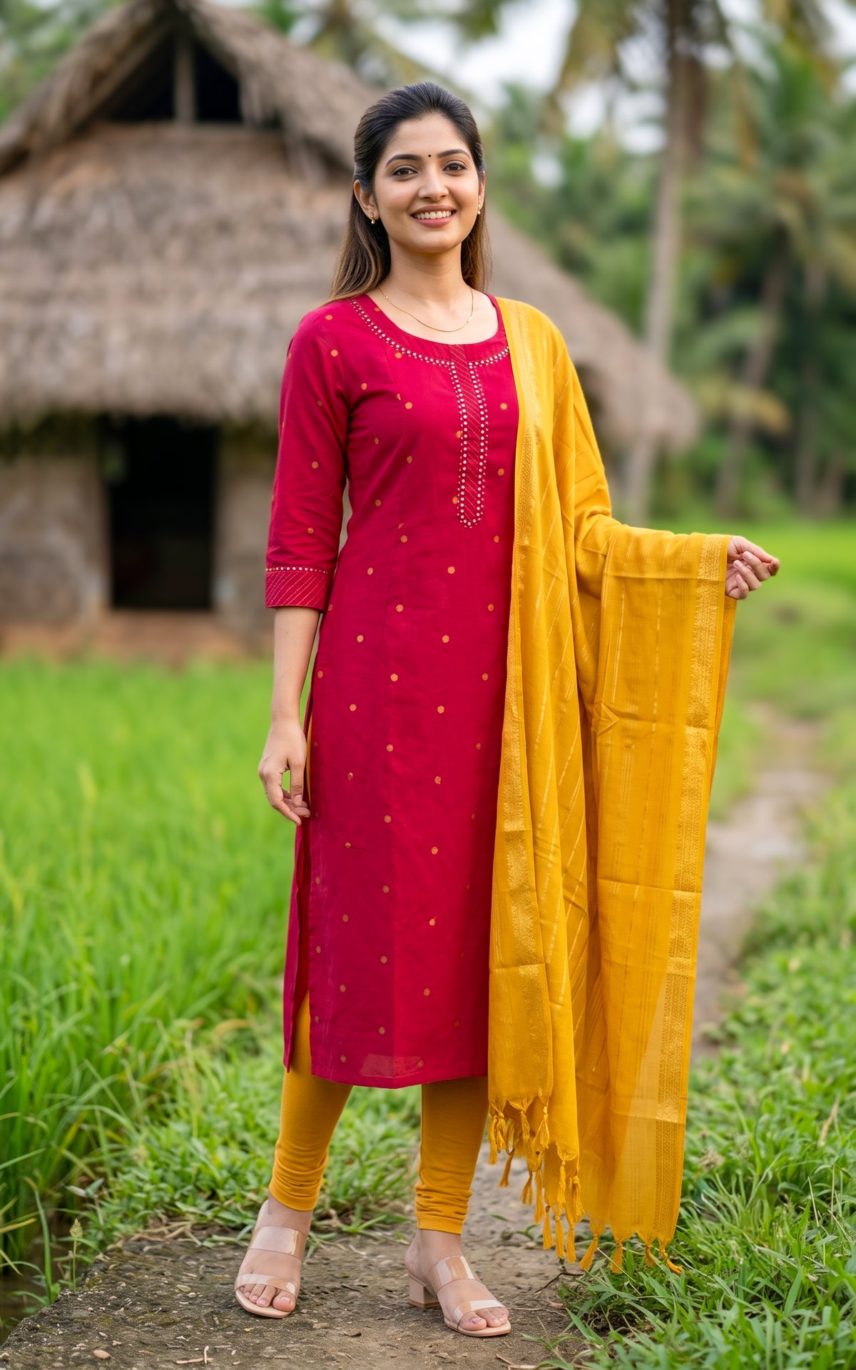 Kumari Red (Kurti+Dupatta)