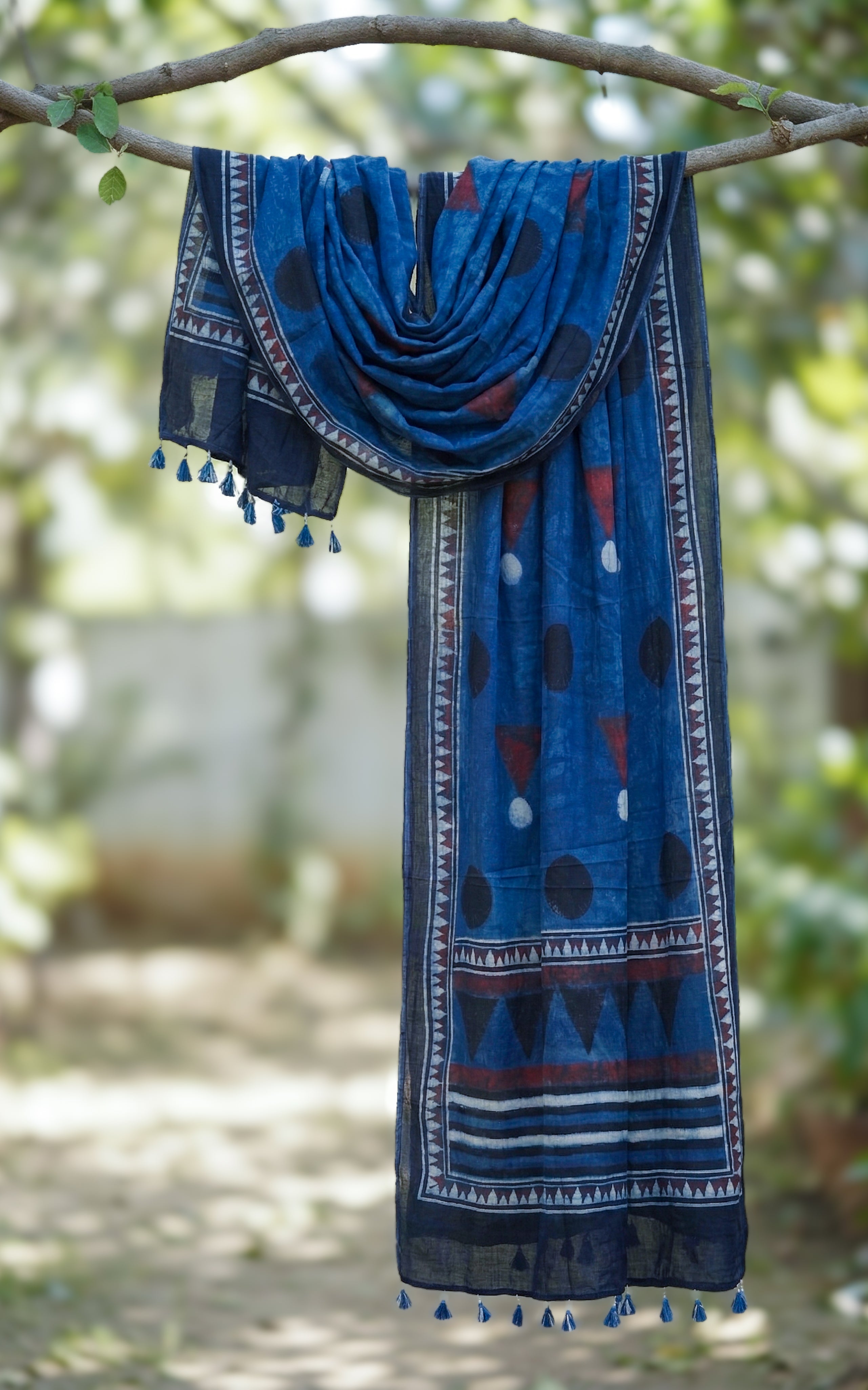 Cotton Handblock Dupatta 160SN8 Length: 2.70Mts