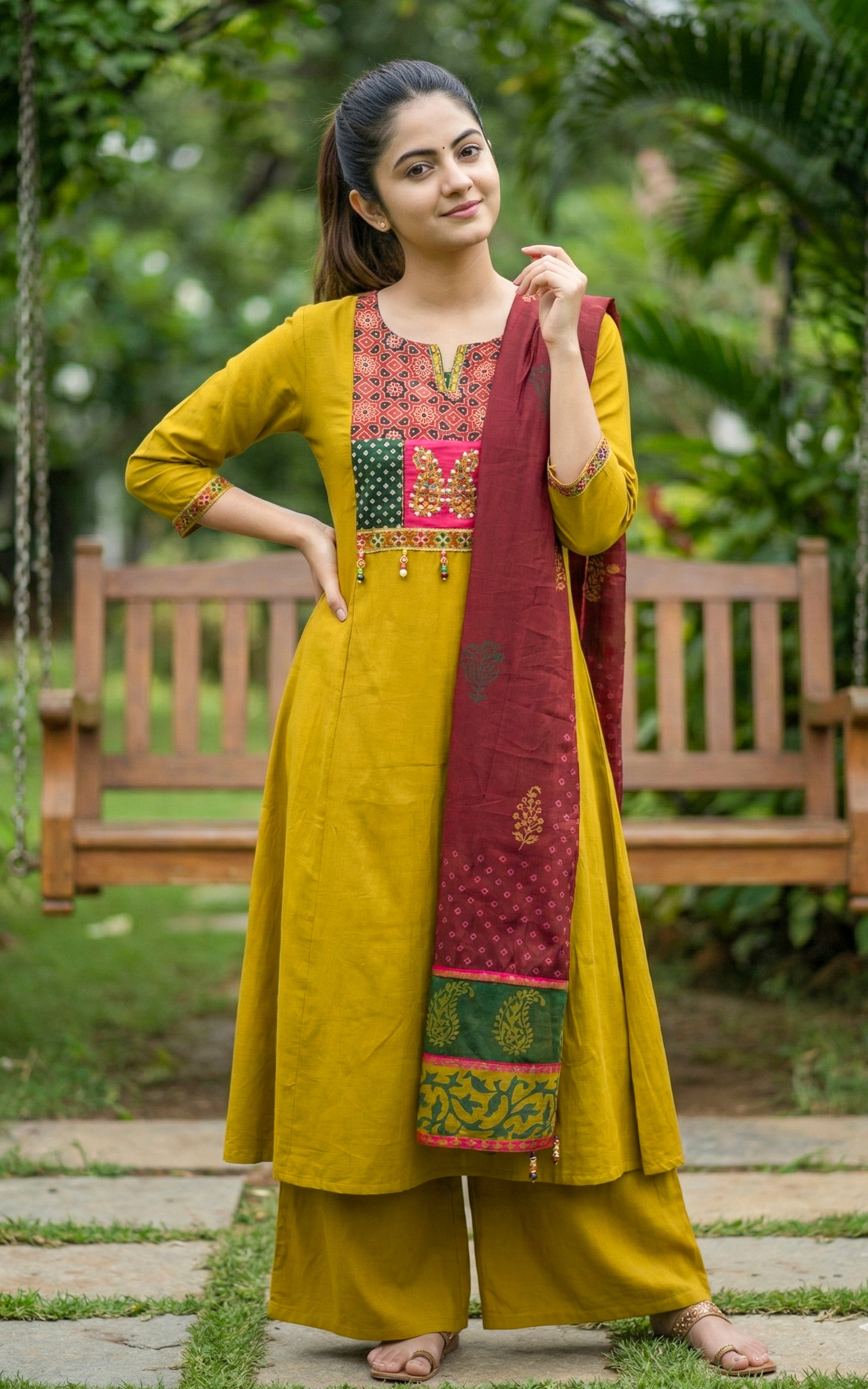 Embroidery Aline Kurti Sets