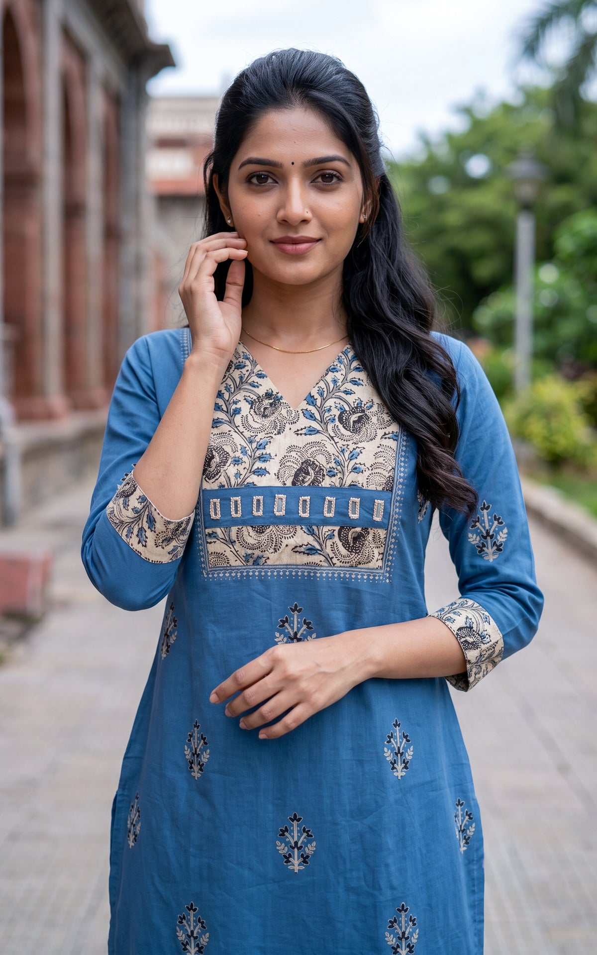 Vedhika Blue (Kurti+Pant)