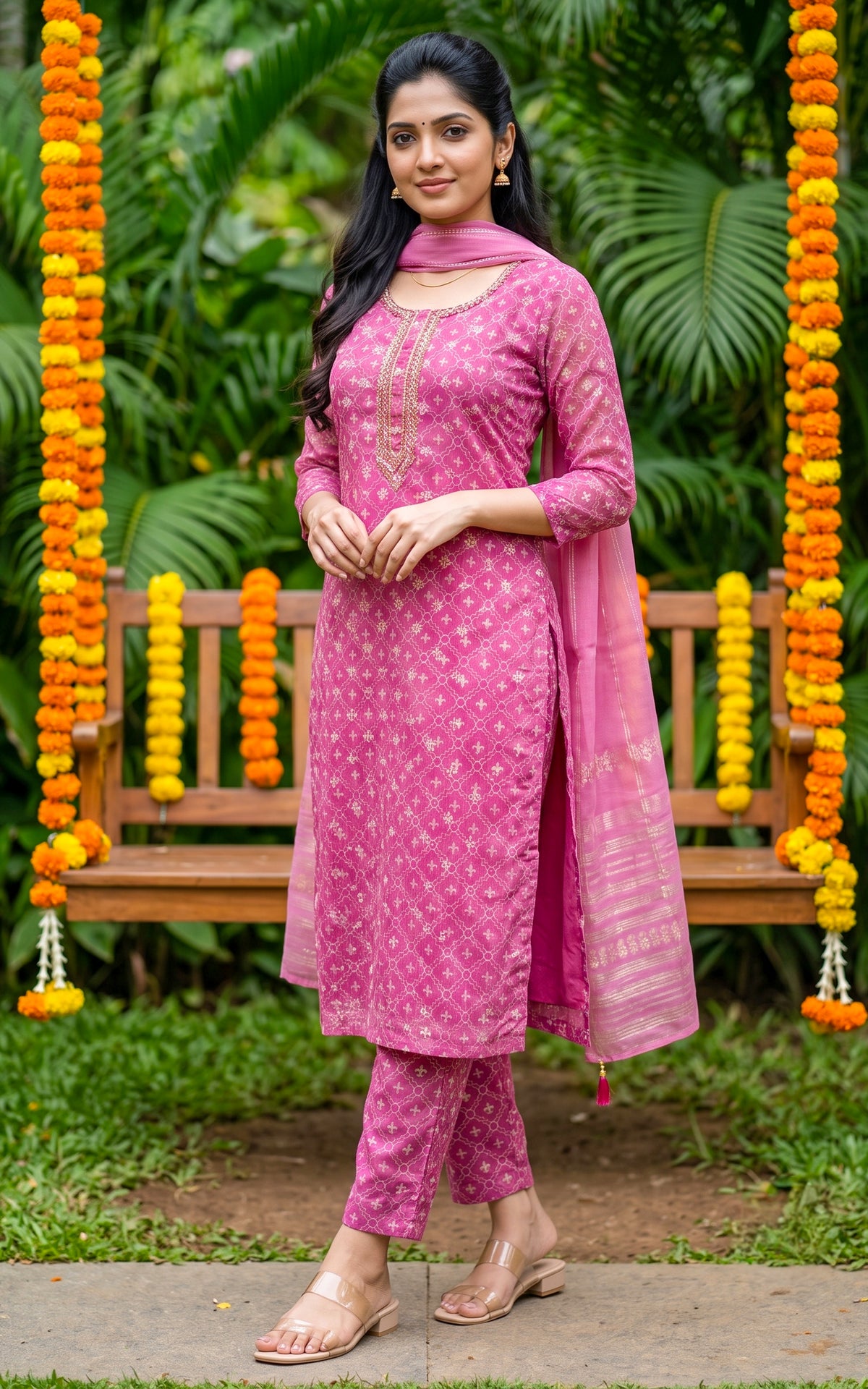 Monal Pink (Kurti+Pant+Dupatta)