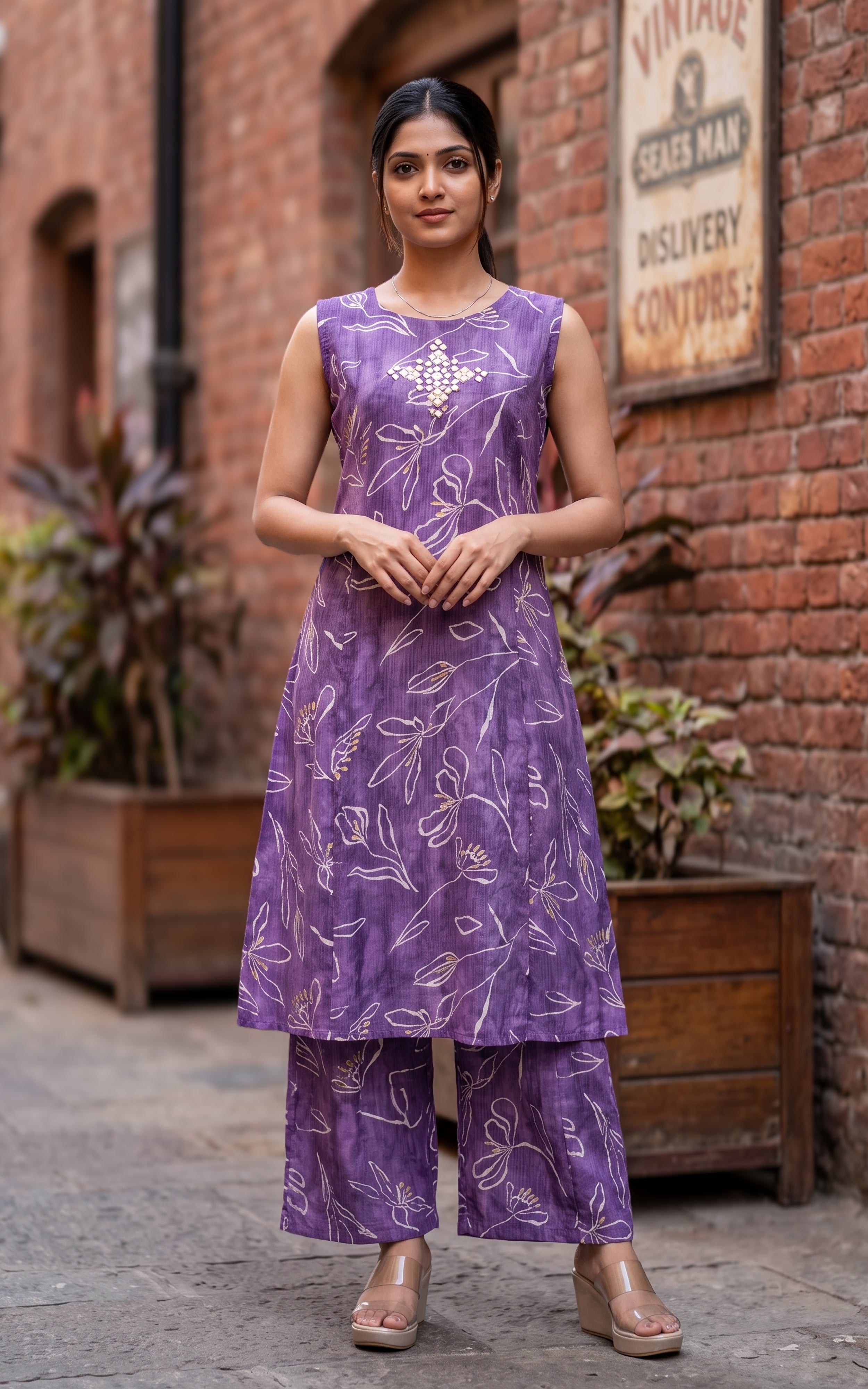 Fabiya Lavender (Kurti+Pant)