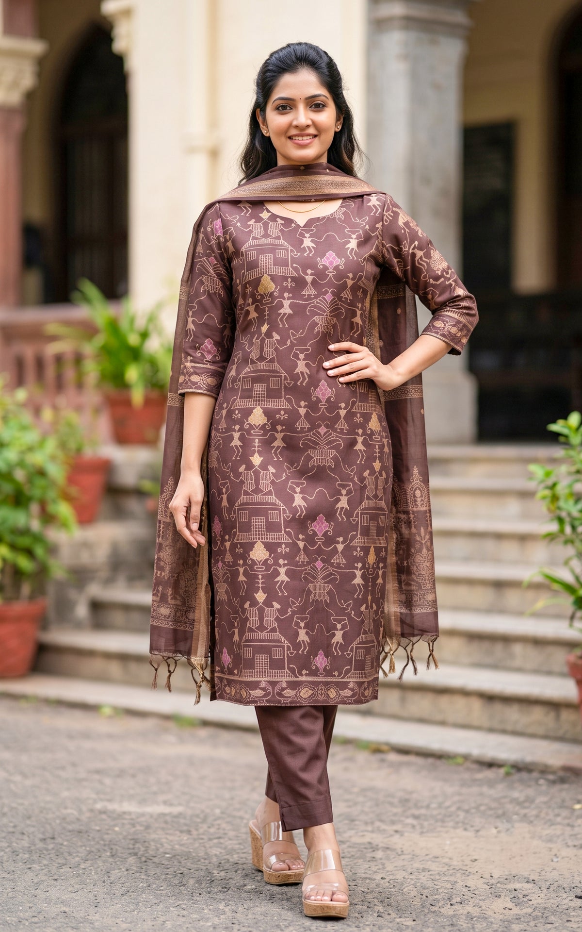 Farhana Cola (Kurti+Pant+Dupatta)