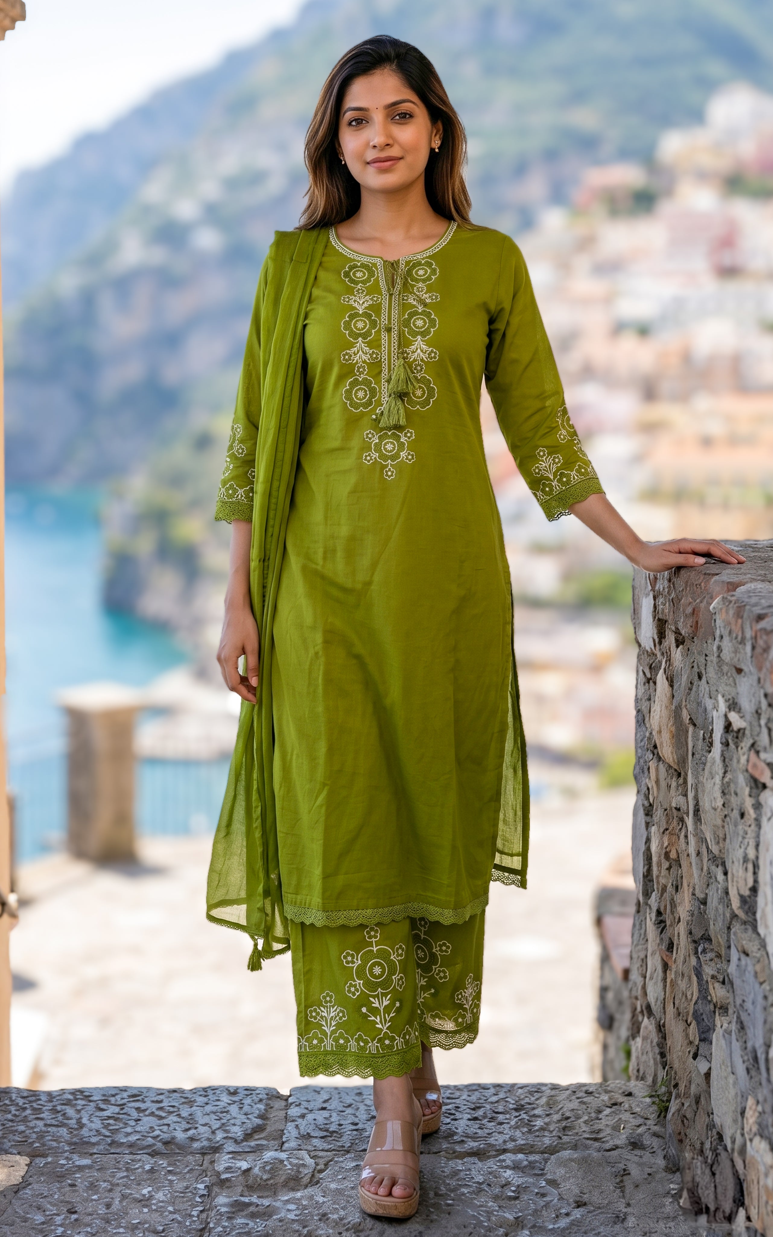Cotton kurti with side slit for women