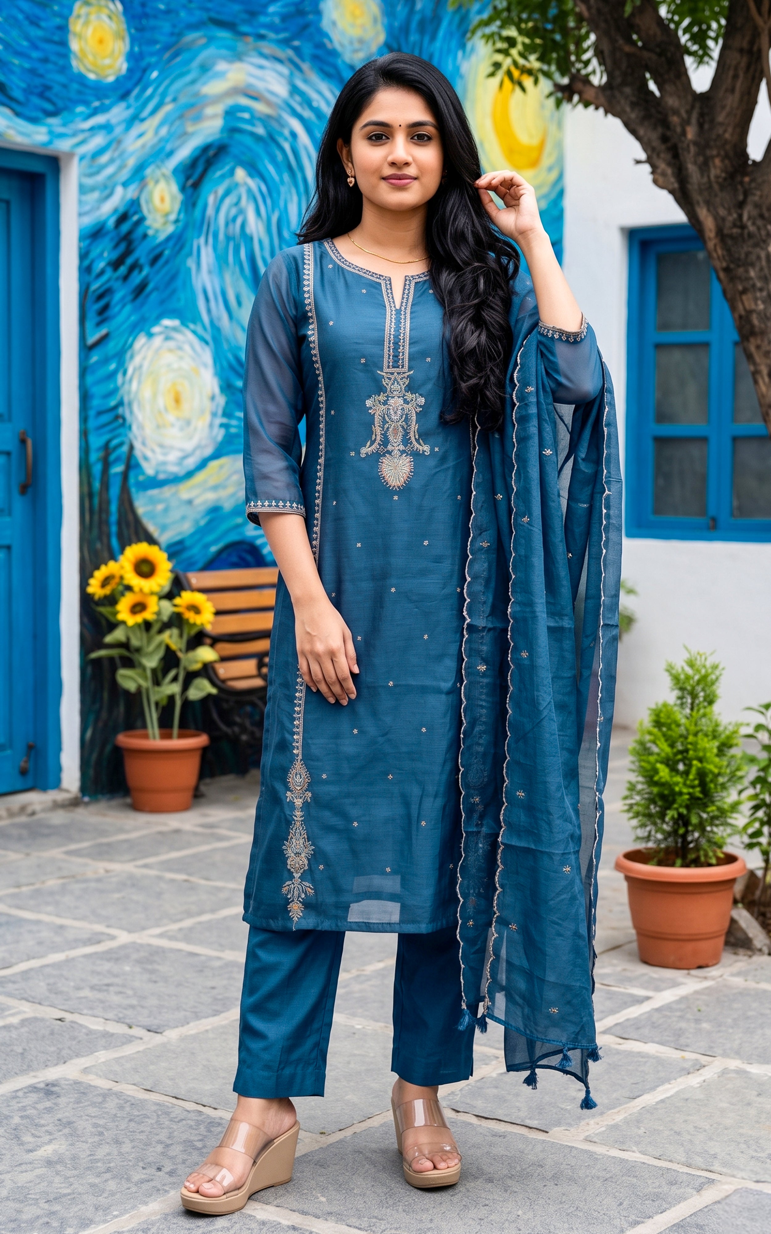 Faridha (Kurti+Pant+Dupatta)