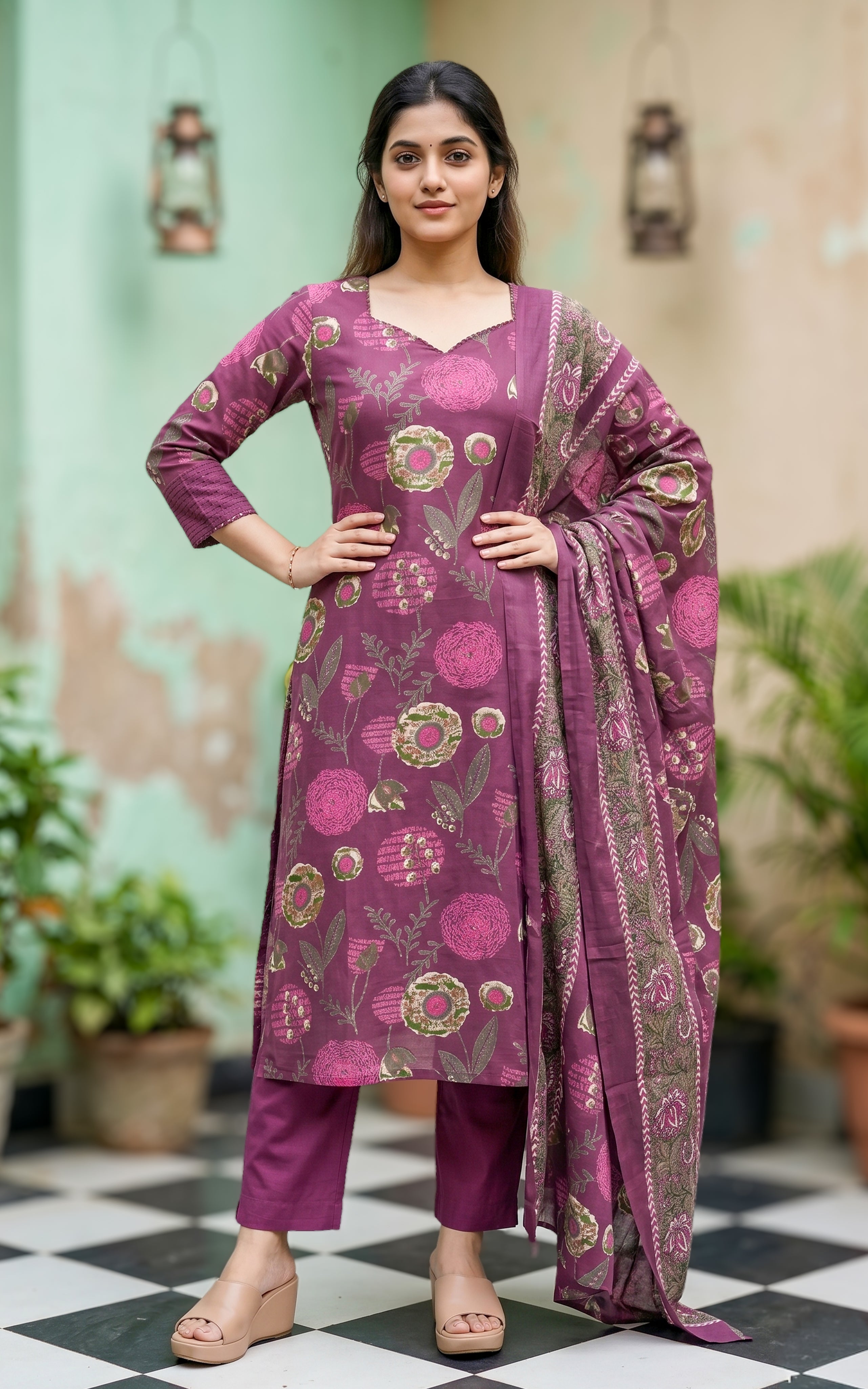 Daily wear comfortable cotton kurti set