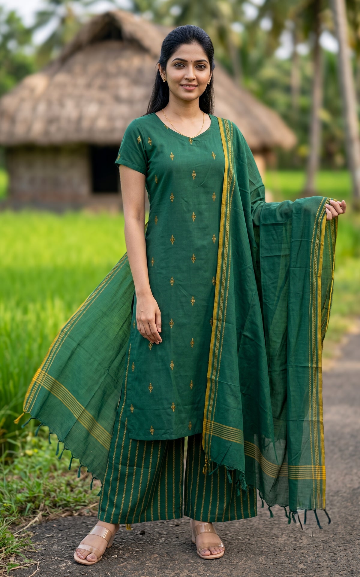 Raji Green (Kurti+Pant+Dupatta)