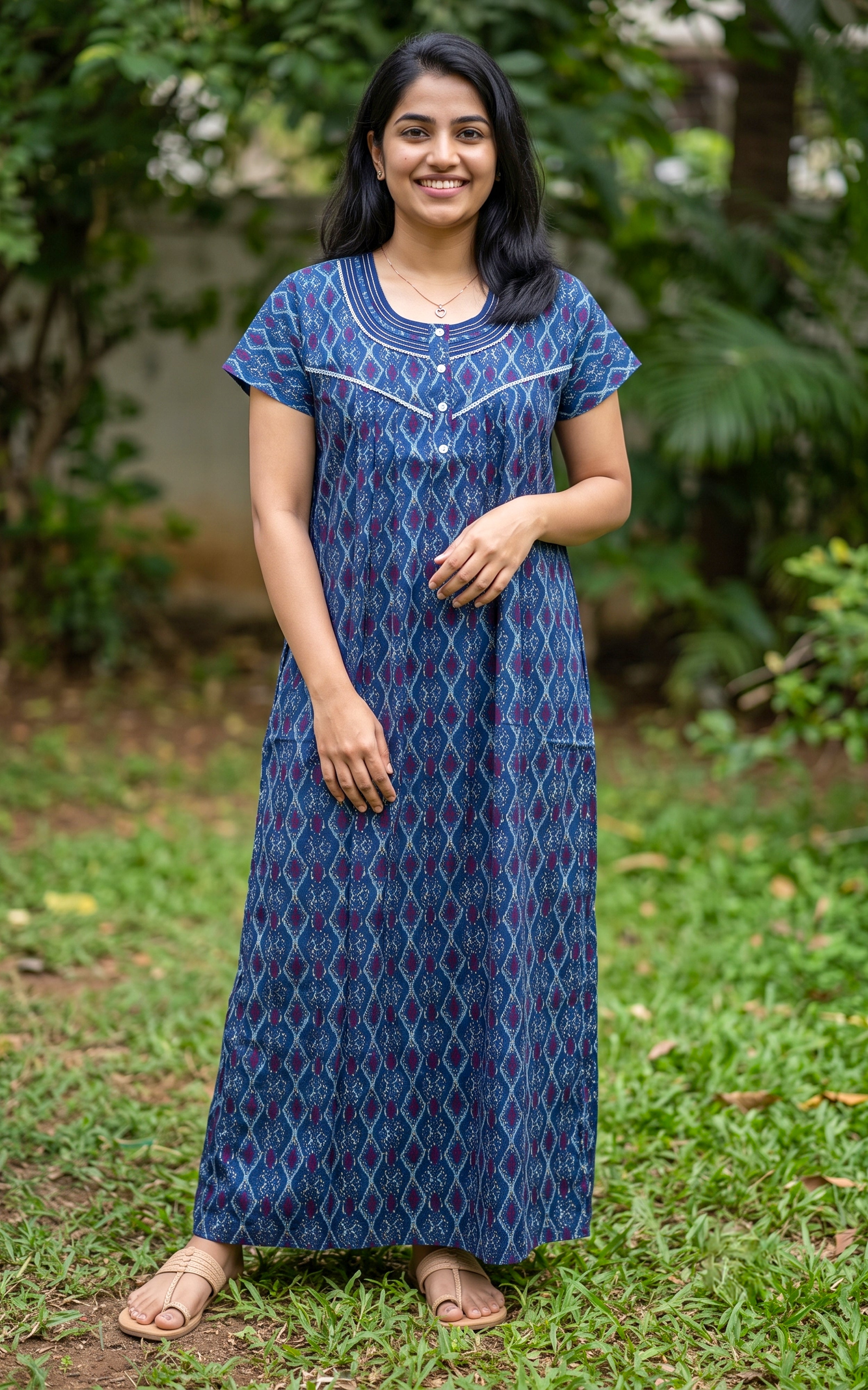 Cotton Straight Fit Nighty-164SS8B
