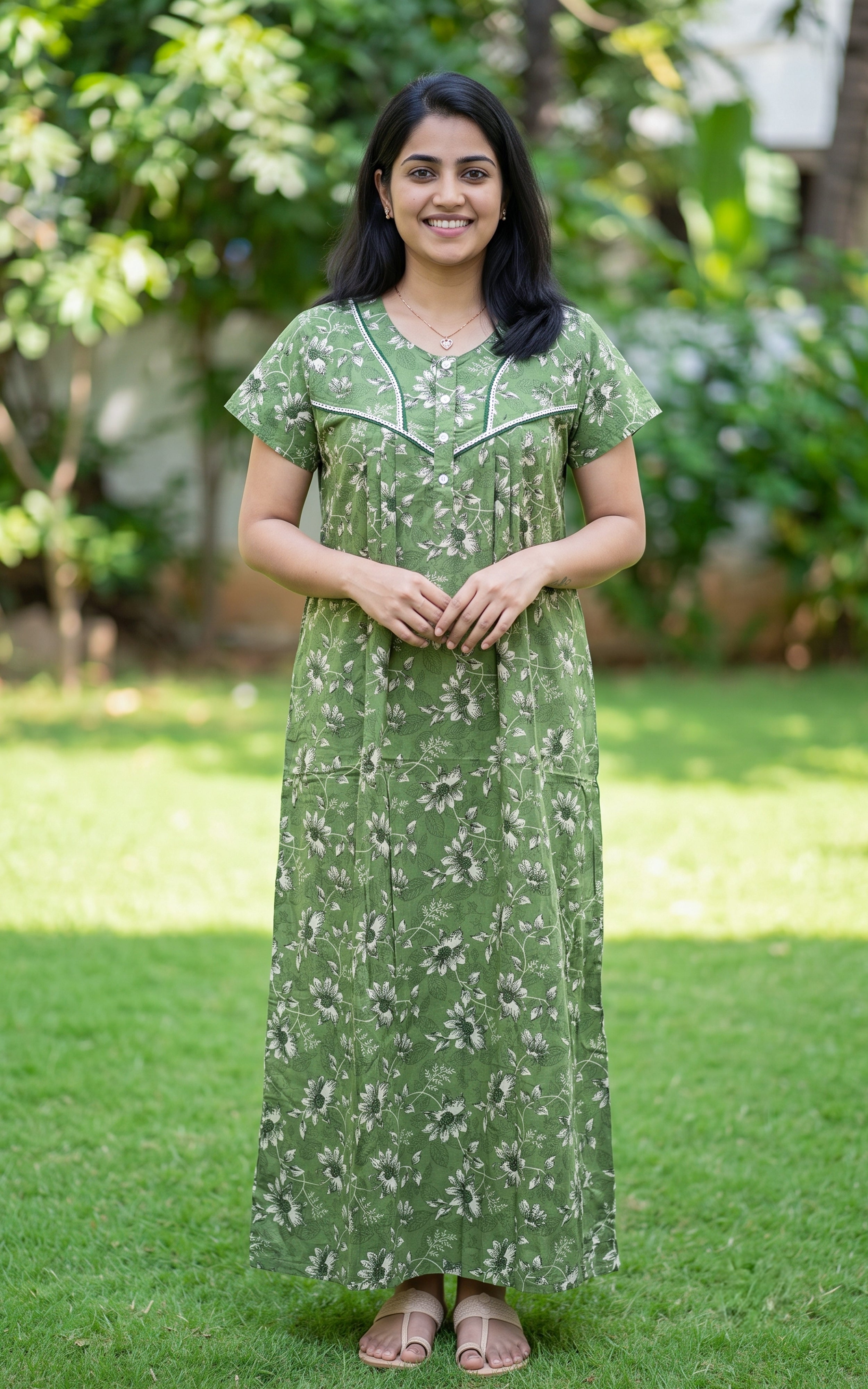 Cotton Straight Fit Nighty-164SS3