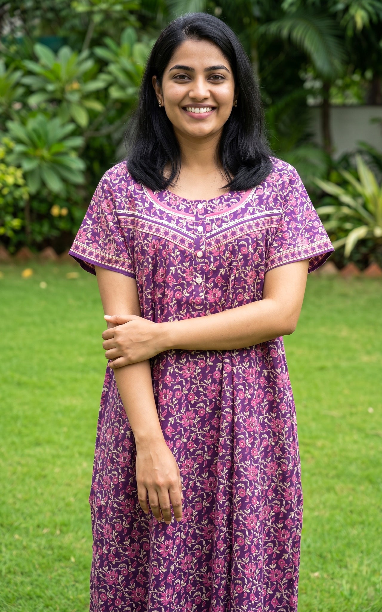Cotton Straight Fit Nighty-162SS2B