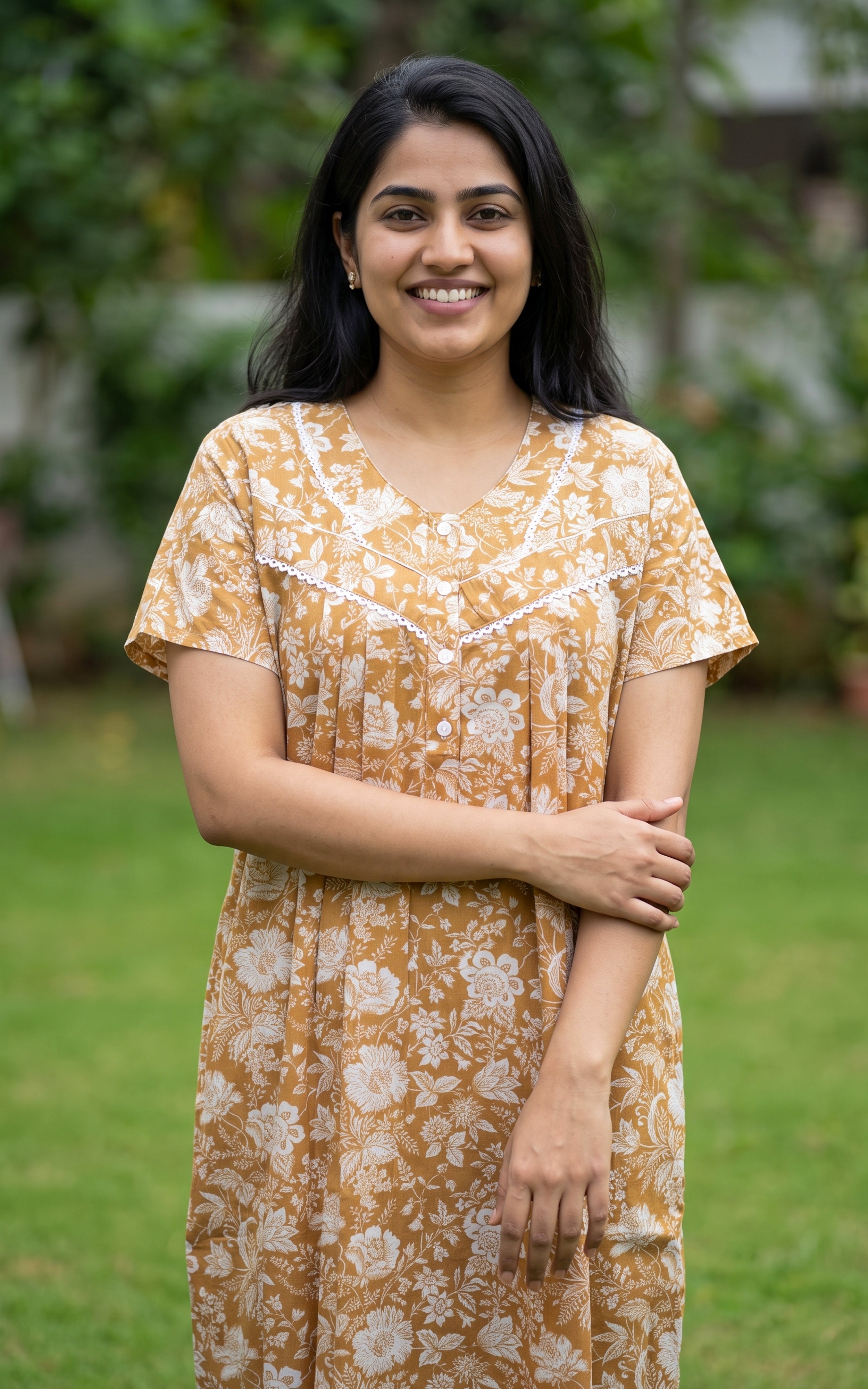 Cotton Straight Fit Nighty-164SS6