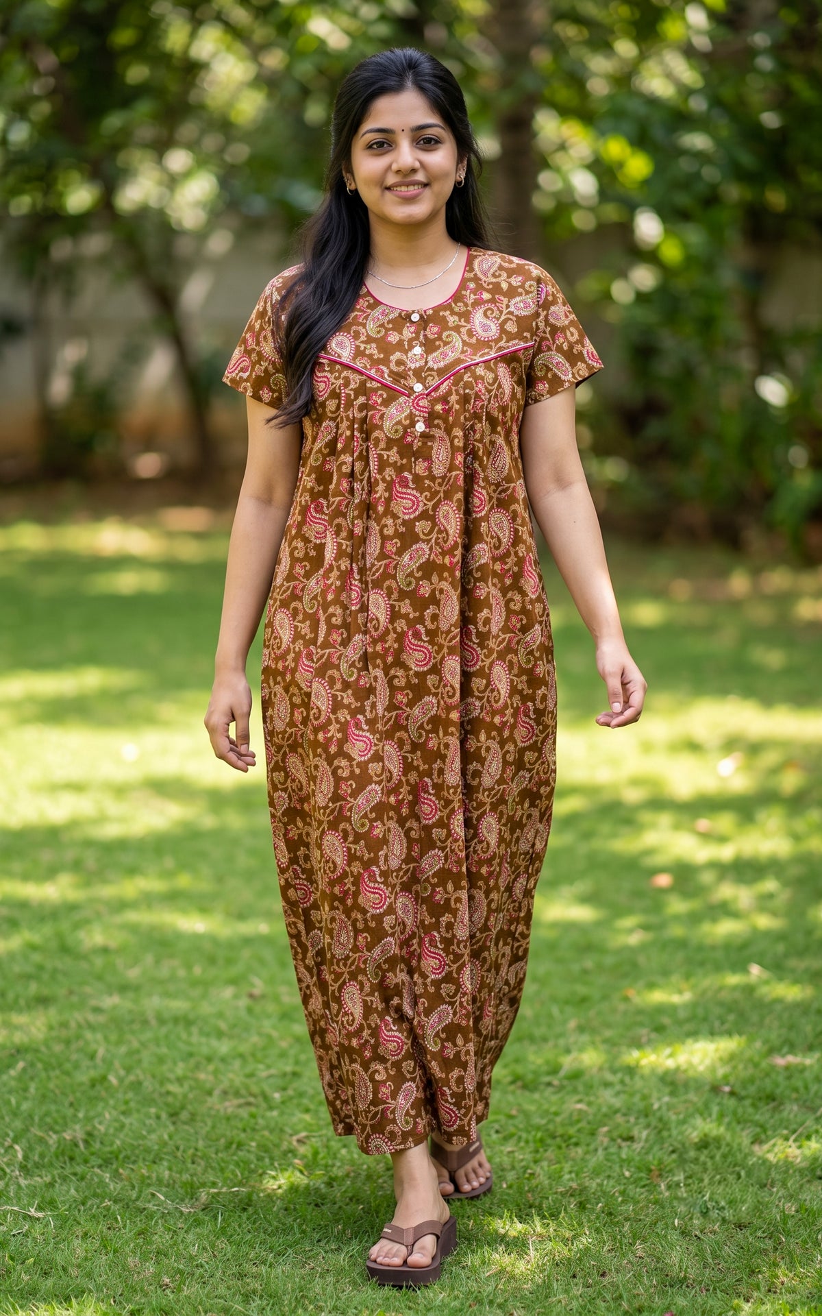 Cotton Straight Fit Nighty-165SS5