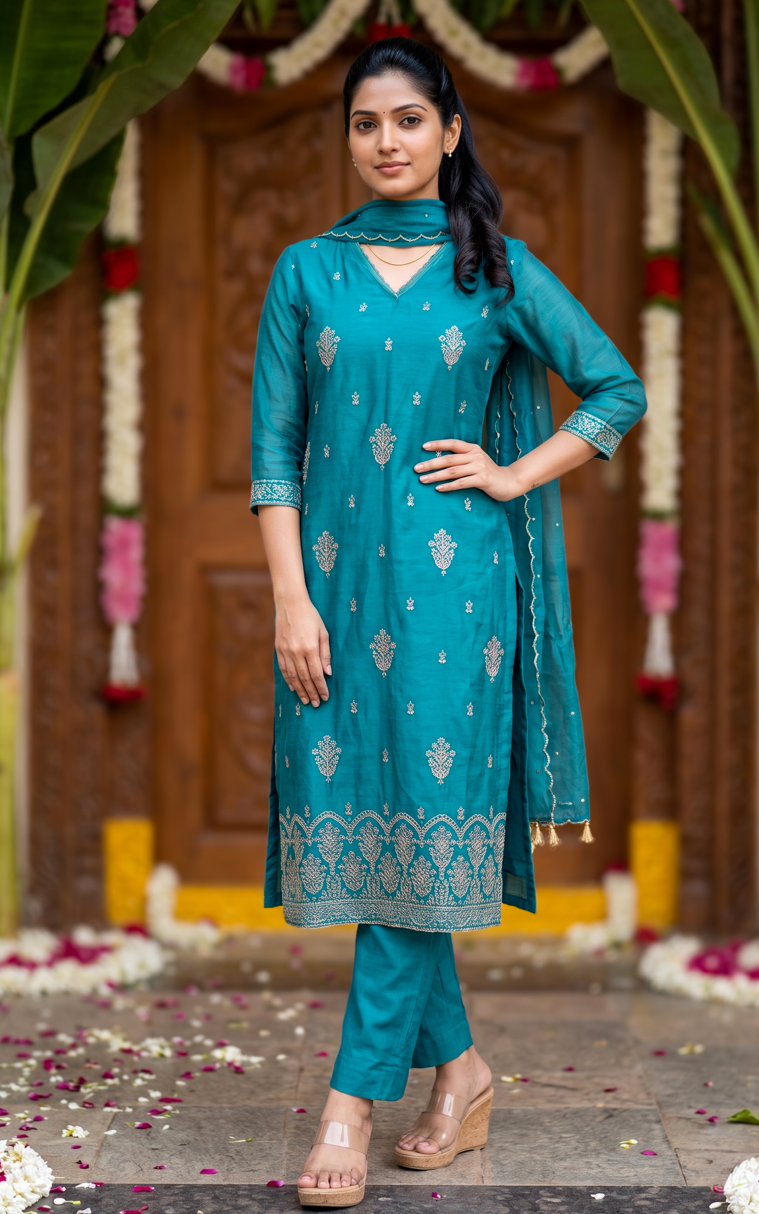 Bhagyashree Blue (Kurti+Pant+Dupatta)