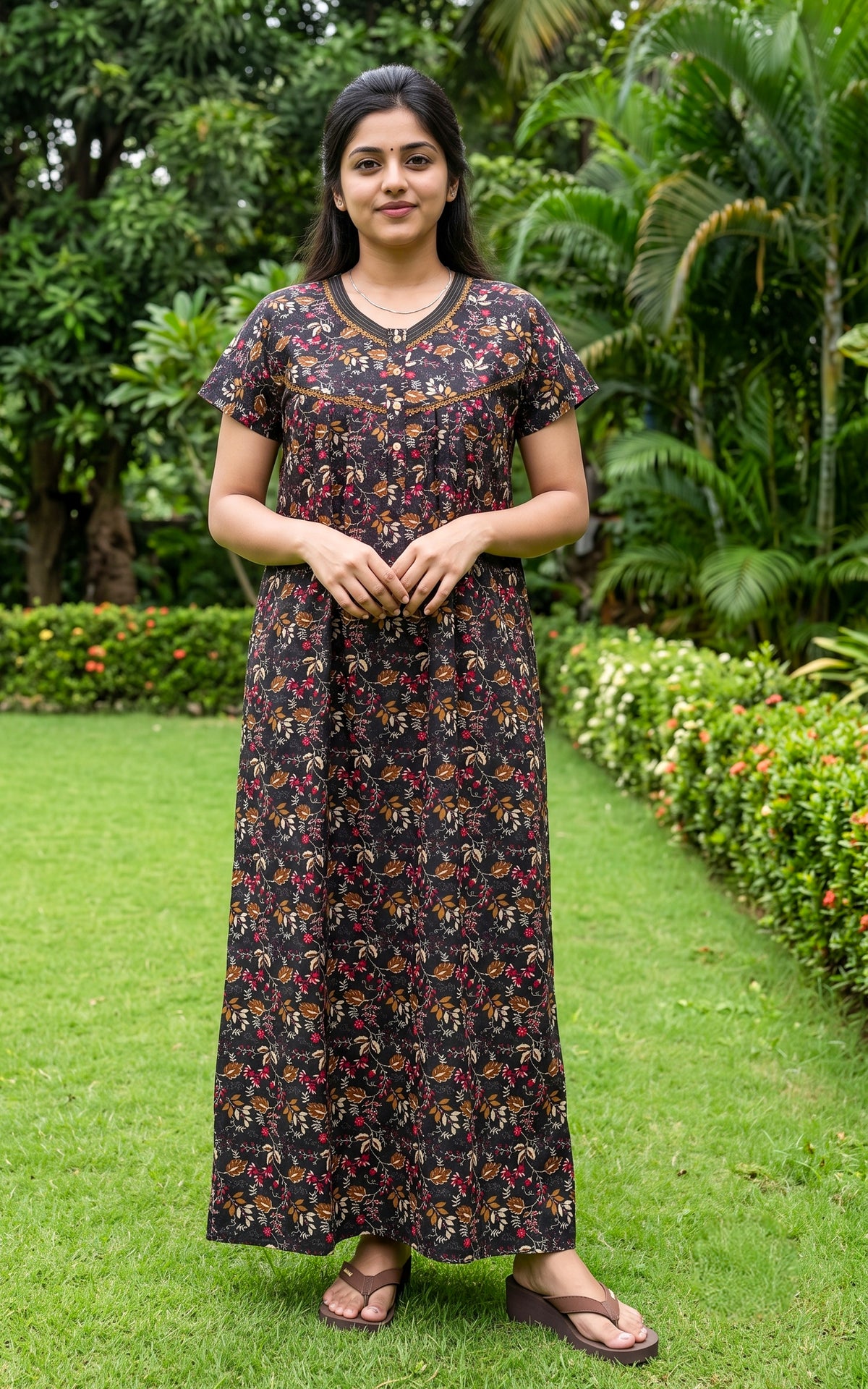 Cotton Straight Fit Nighty-165SS9B