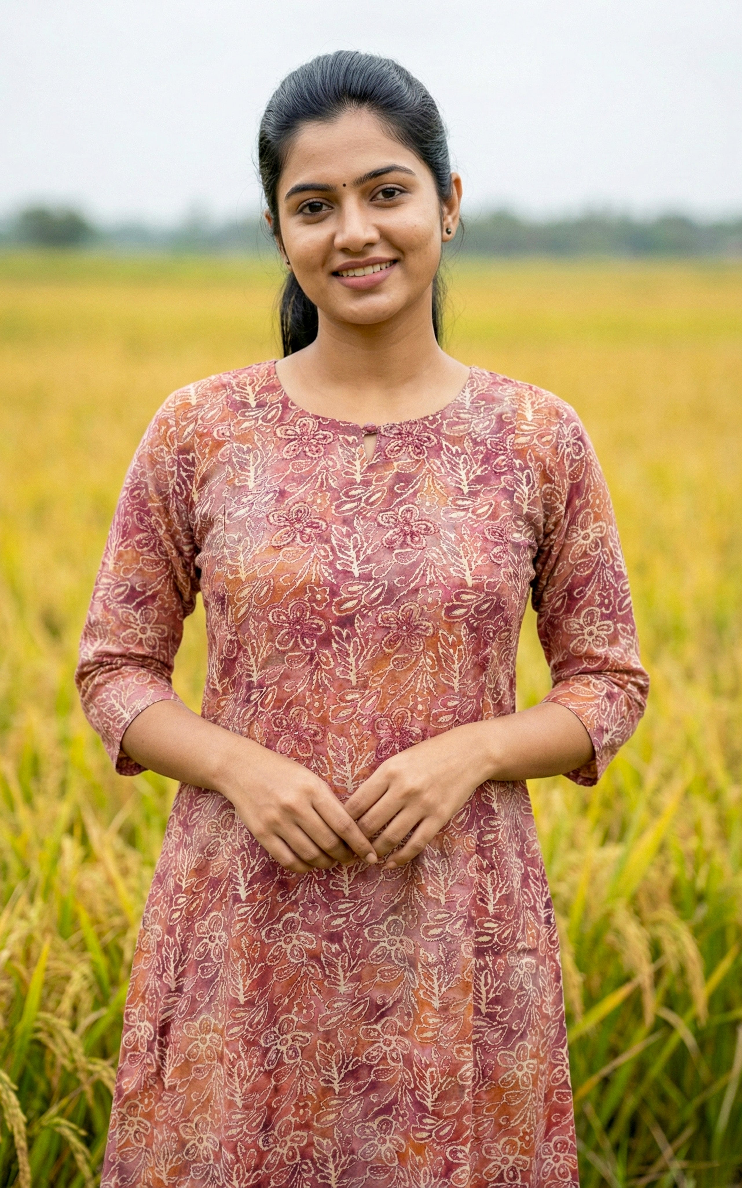 Floral Leafy Print Aline kurti