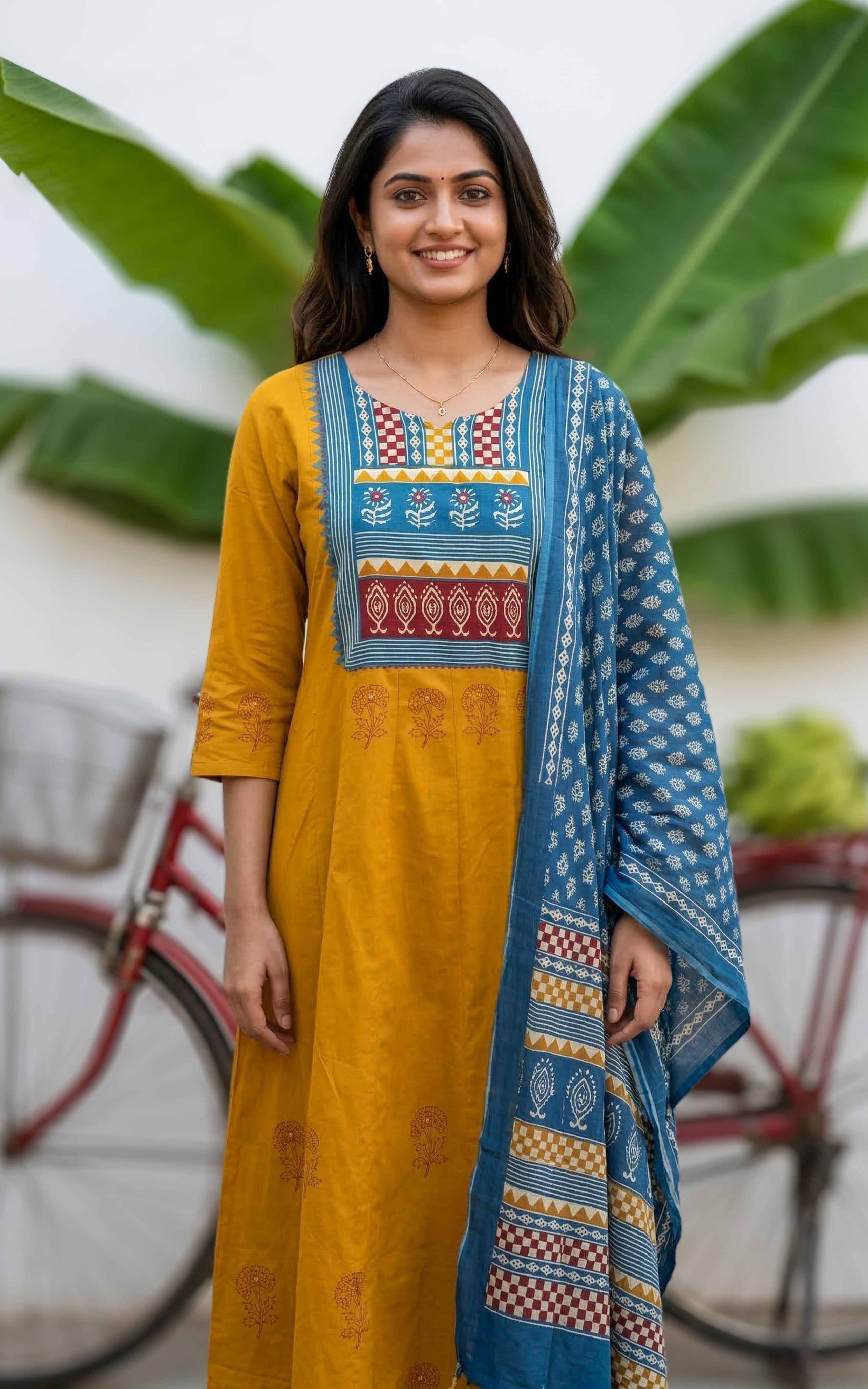 Cotton kurti set with dupatta for women