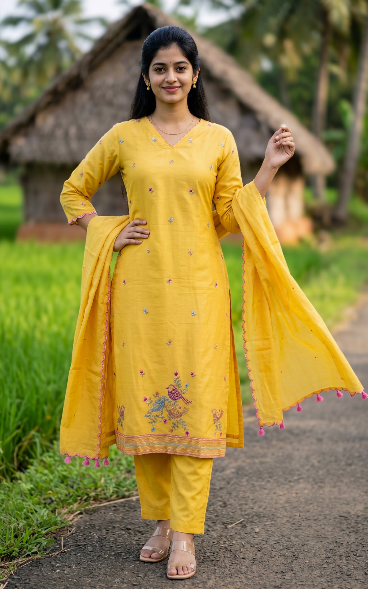 Varshana Mustard (Kurti+Pant+Dupatta)