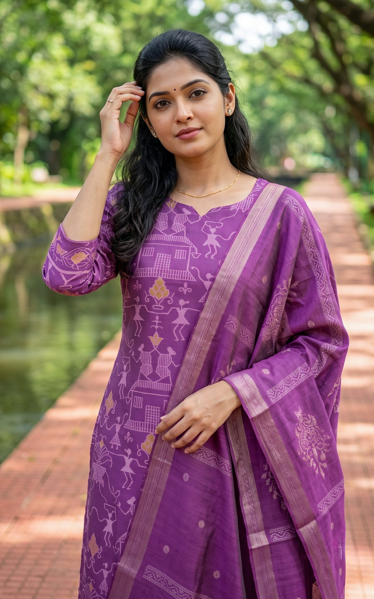 Farhana Violet (Kurti+Pant+Dupatta)