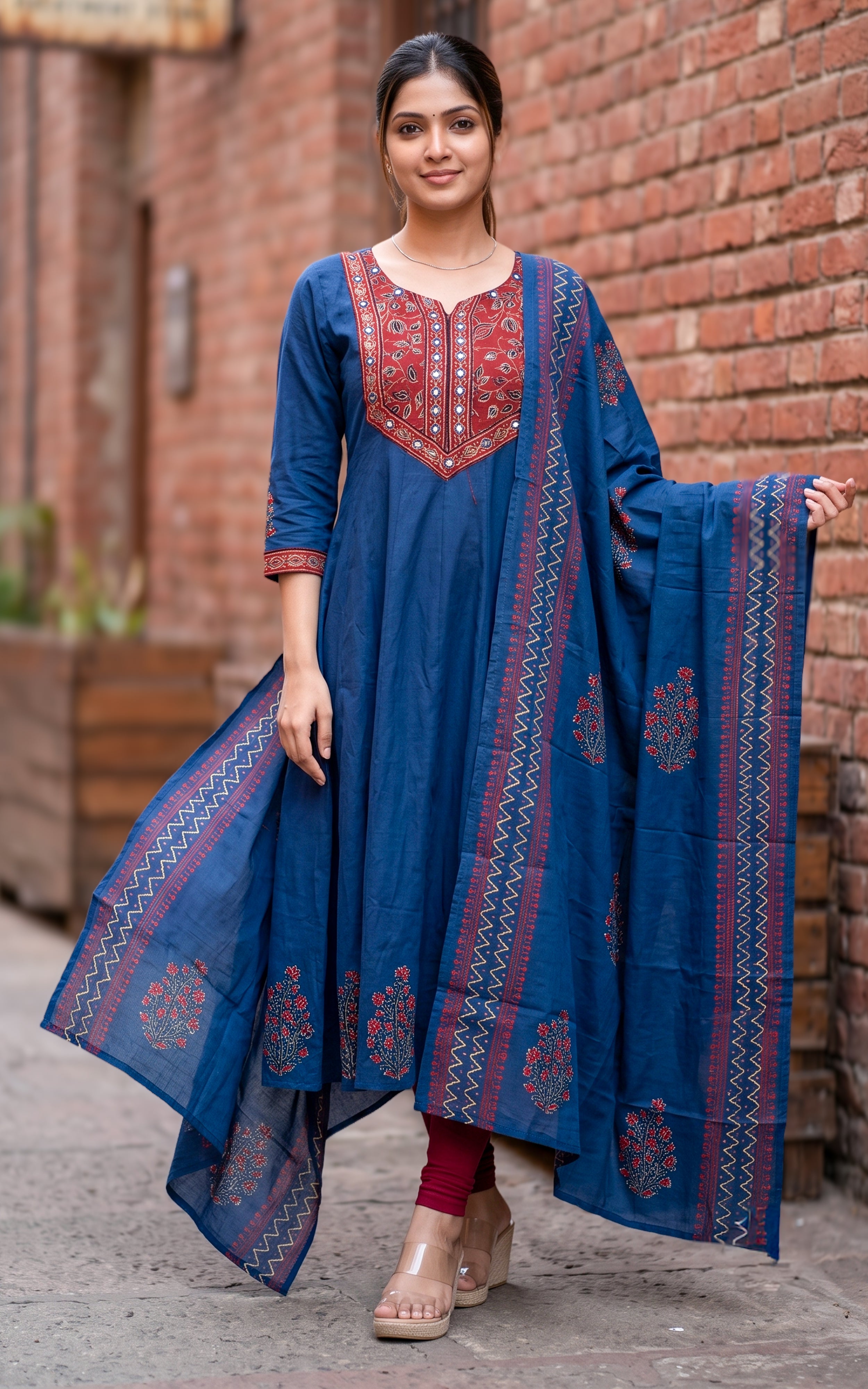 Mastani Blue (kurti+Dupatta)