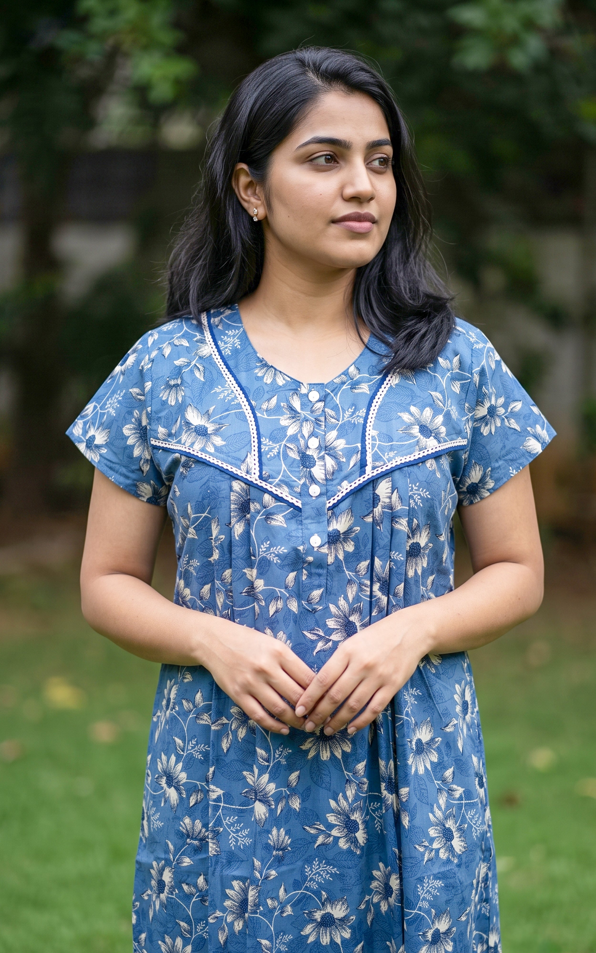 Cotton Straight Fit Nighty-164SS3B