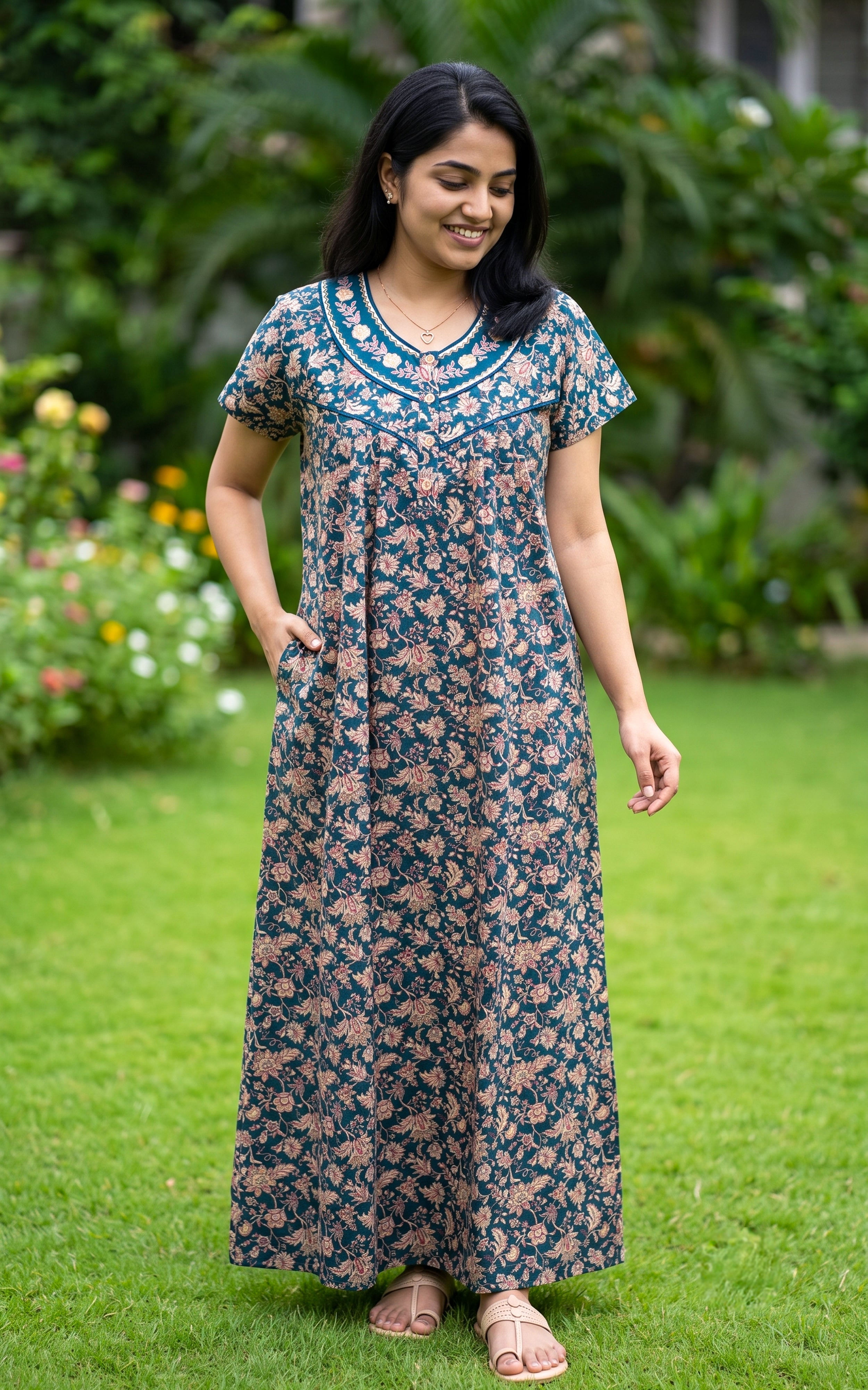 Cotton Straight Fit Nighty-164SS10A