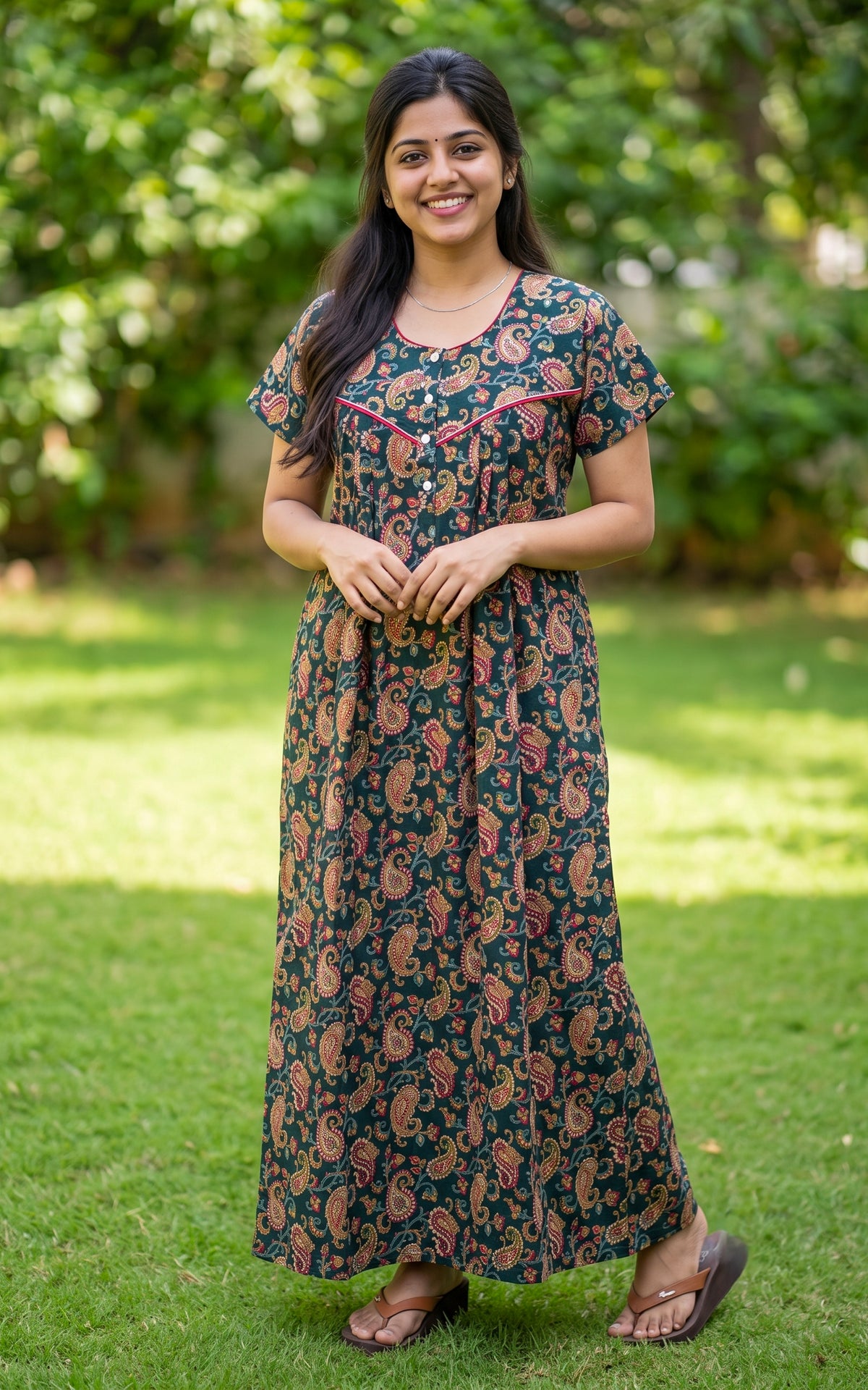 Cotton Straight Fit Nighty-165SS5B