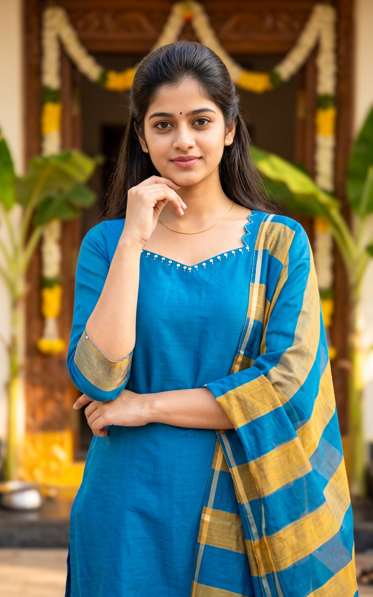 Naseema Blue (Kurti+Dupatta)