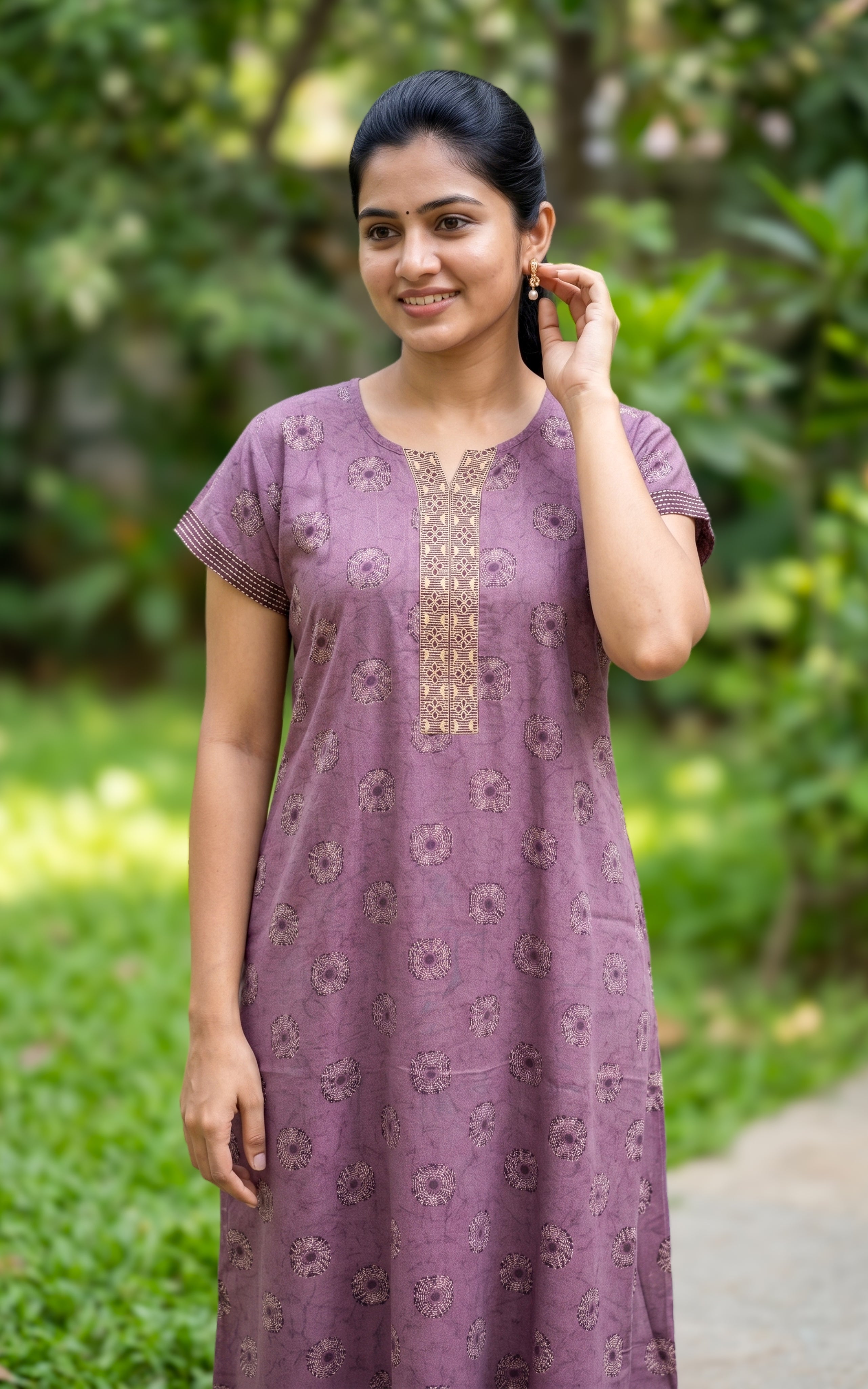 Cotton Straight Fit Nighty-160SS2