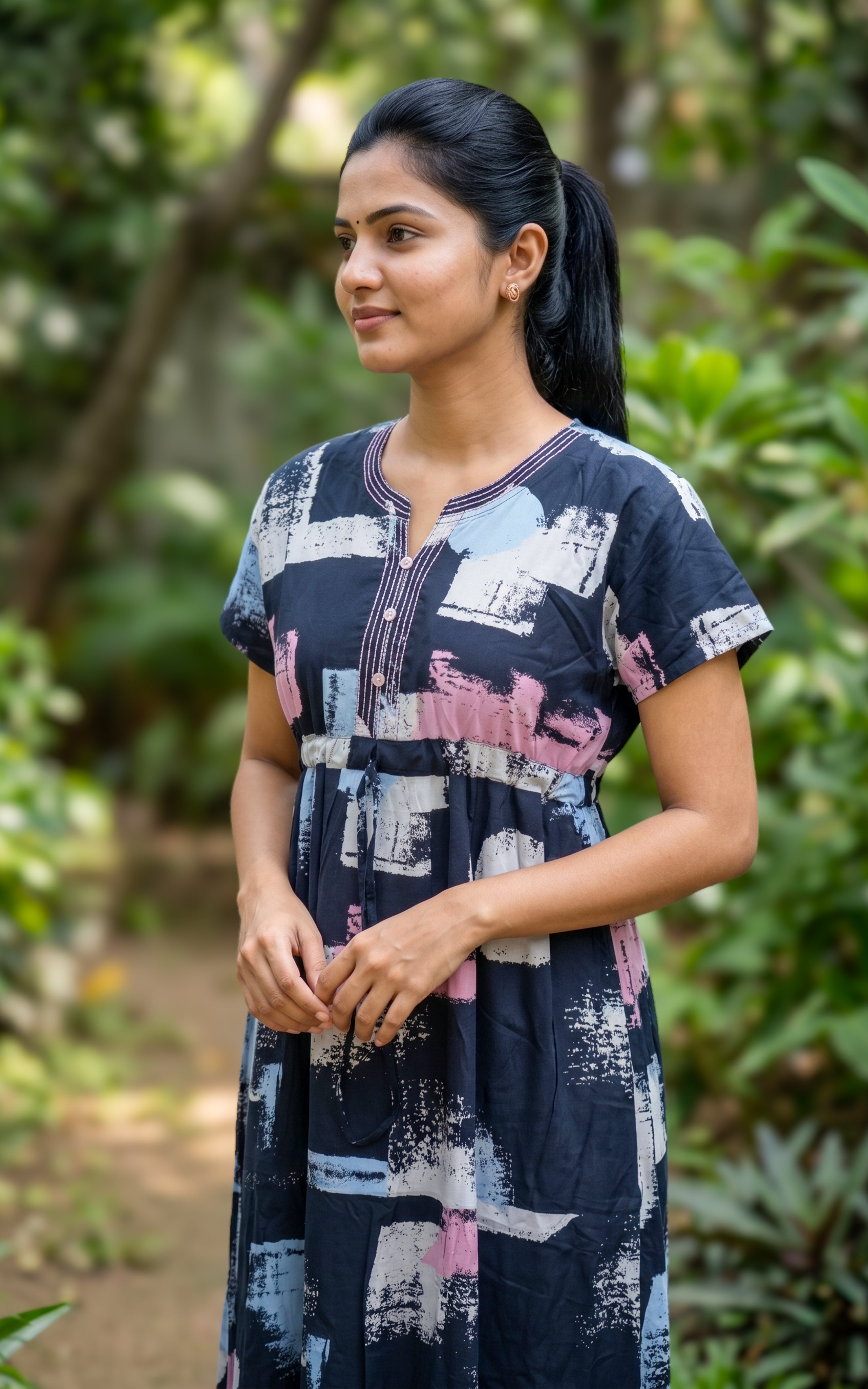 Cotton Straight Fit Nighty-160SS7A