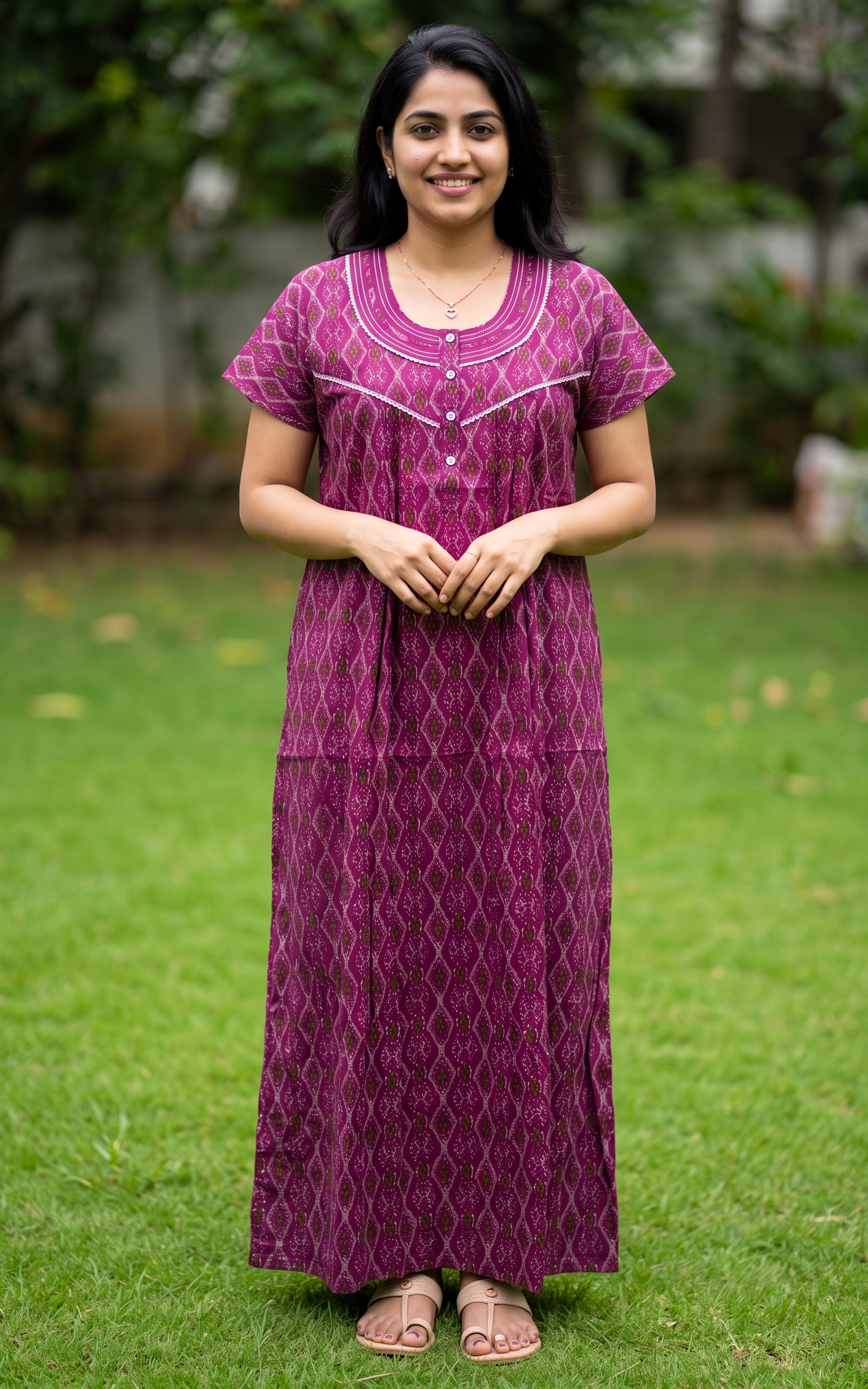 Cotton Straight Fit Nighty-164SS8A