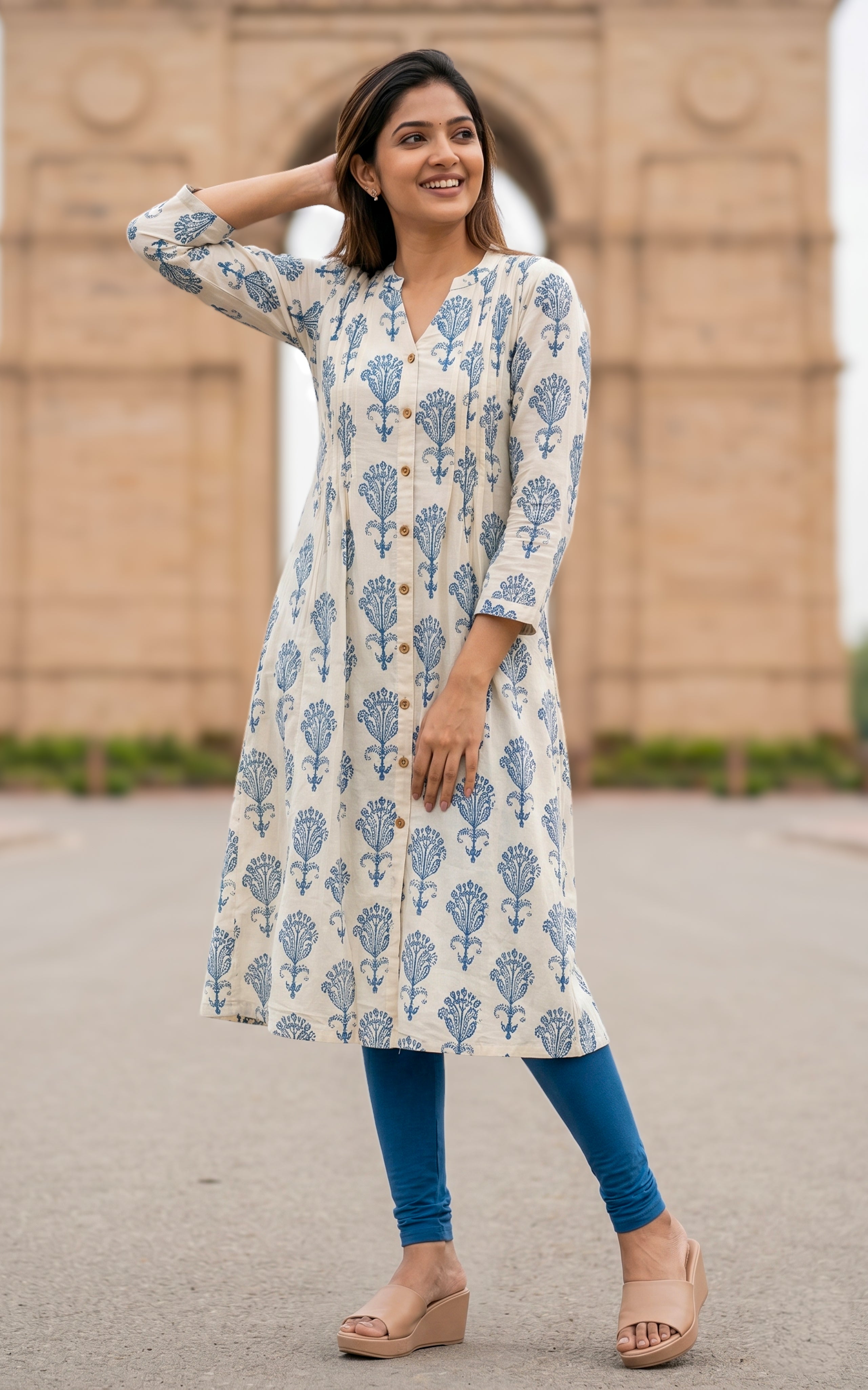 Pintuck detailing cotton kurti

Casual wear cotton Aline kurti