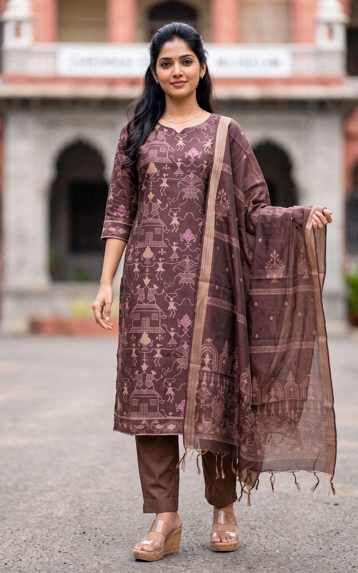 Farhana Cola (Kurti+Pant+Dupatta)