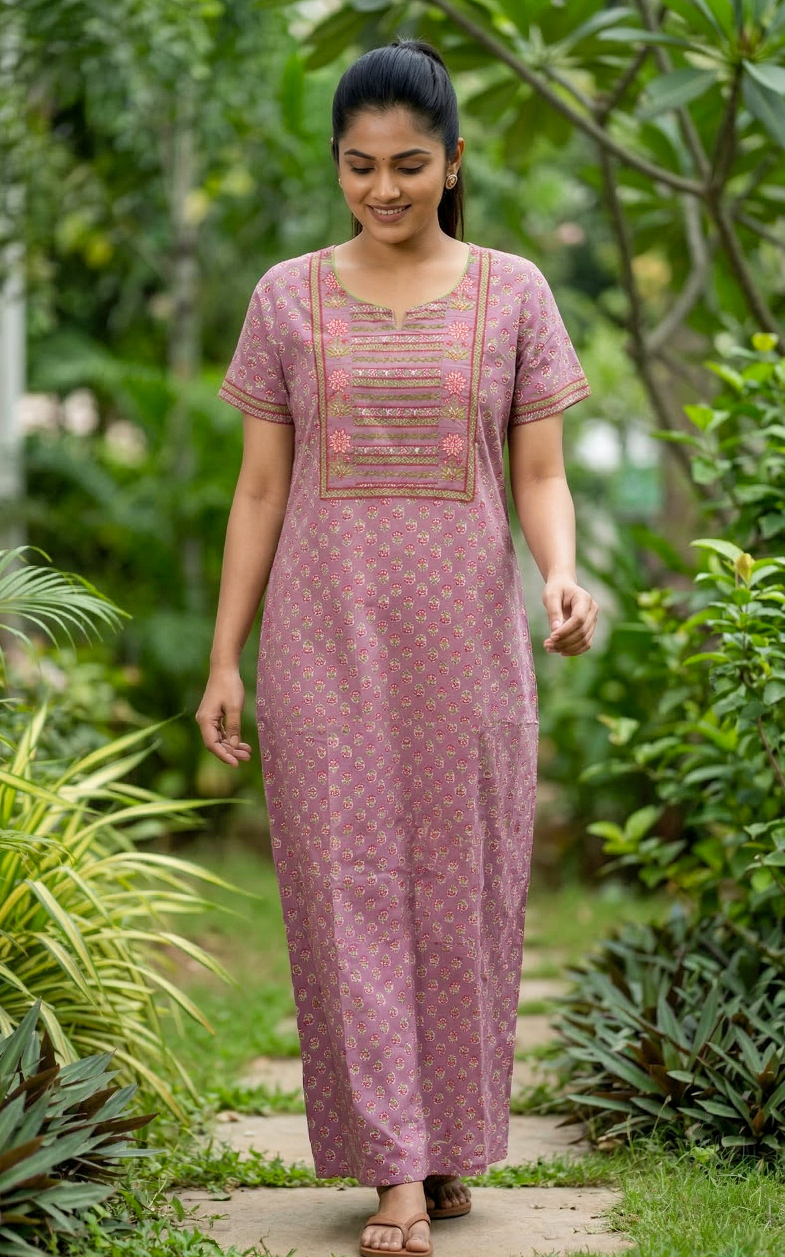 Cotton Straight Fit Nighty-159SR286