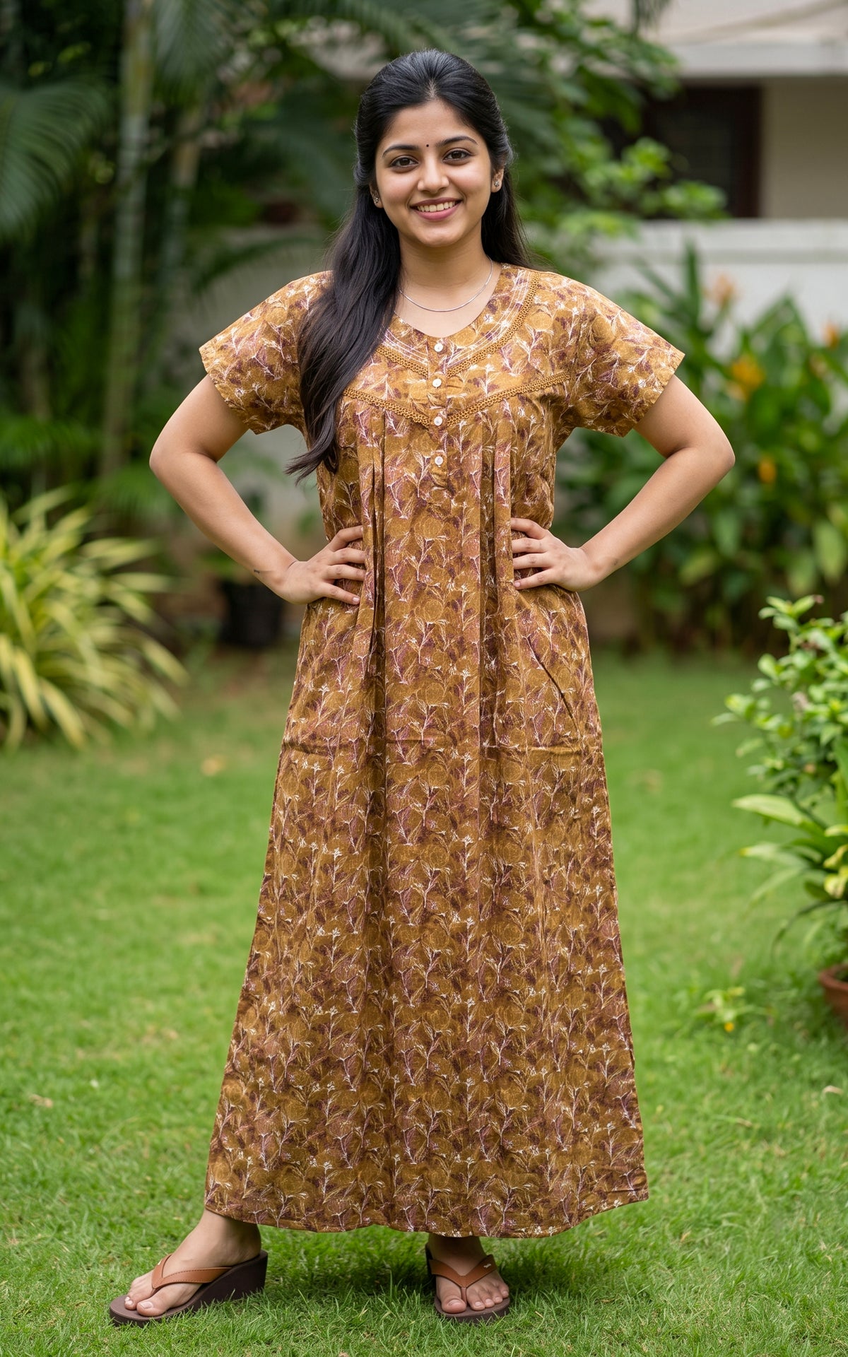 Cotton Straight Fit Nighty-165SS1C
