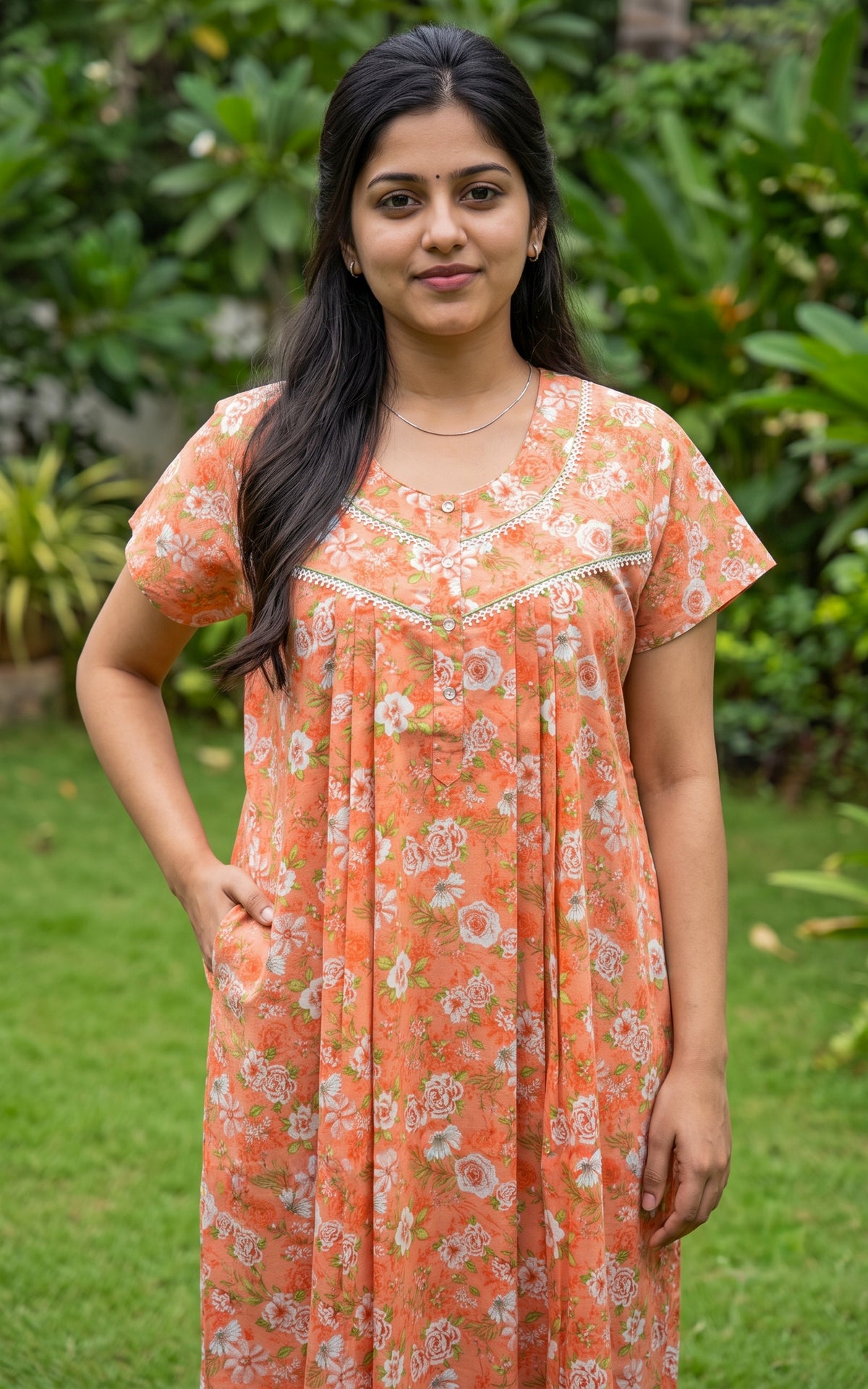 Cotton Straight Fit Nighty-165SS2A