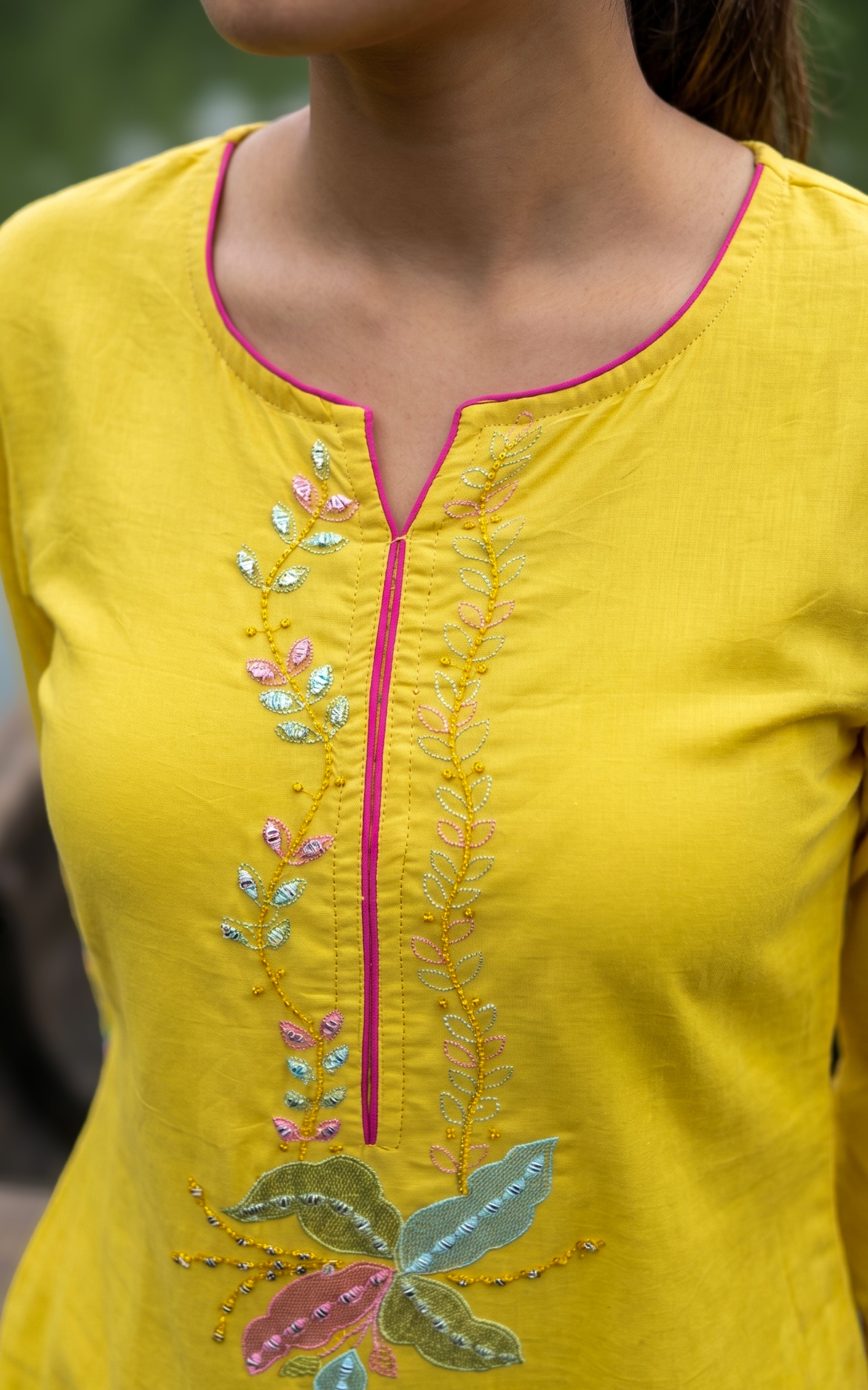 Embroidered cotton kurti for women
